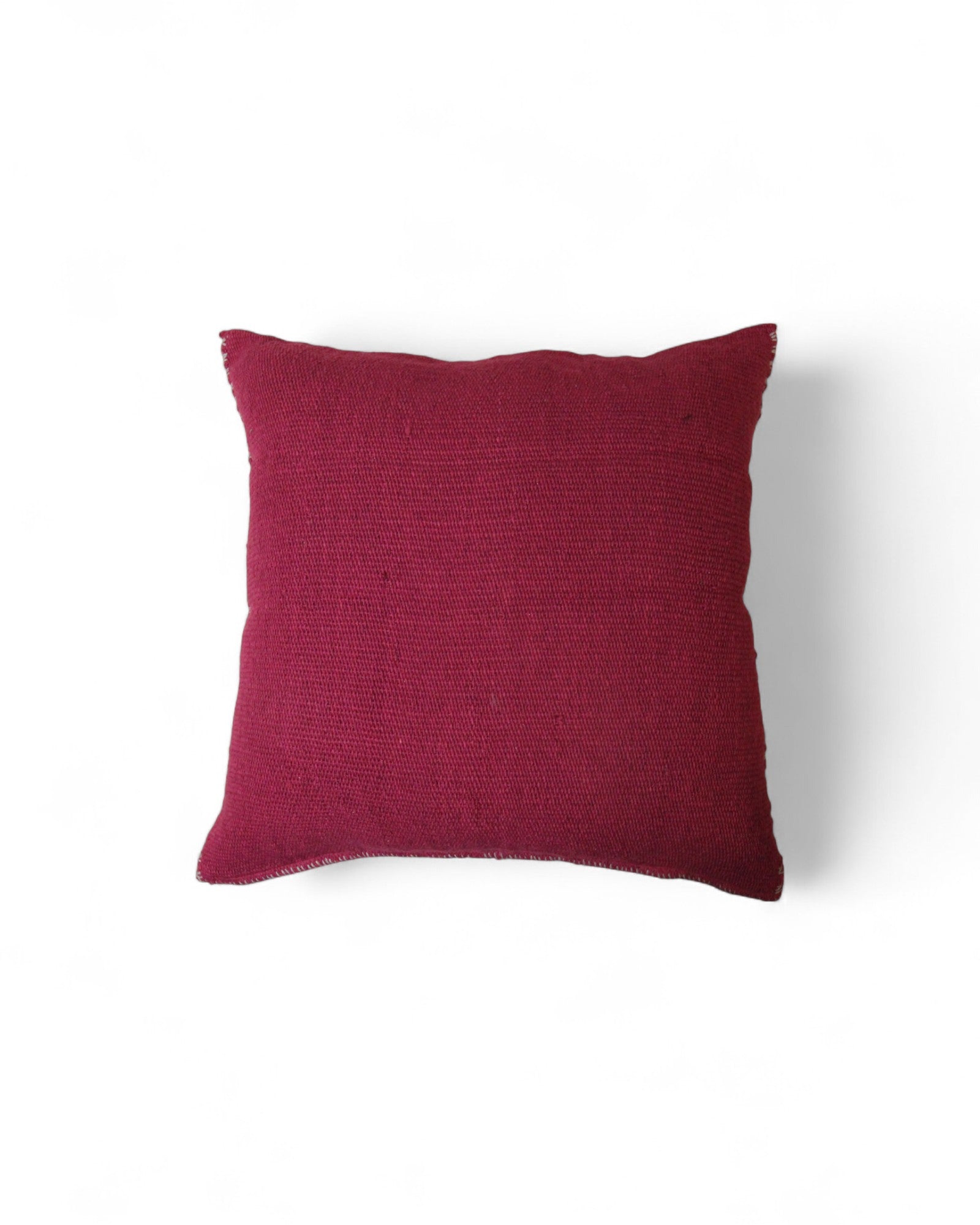 Handwoven Waist Loom Weave Cushion - Deep Magenta