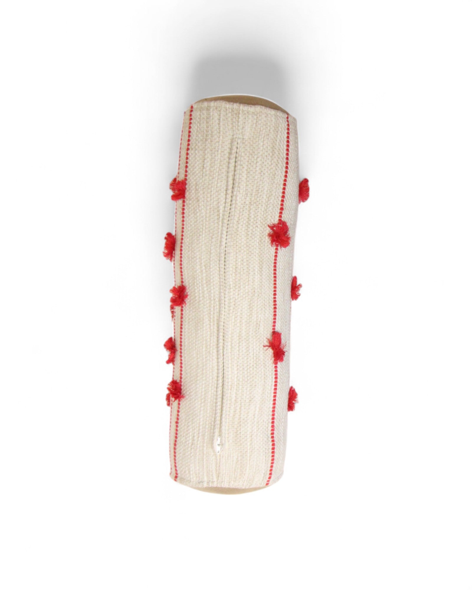 Cylindral Bolster Pillow - Handwoven - Cream & Pink