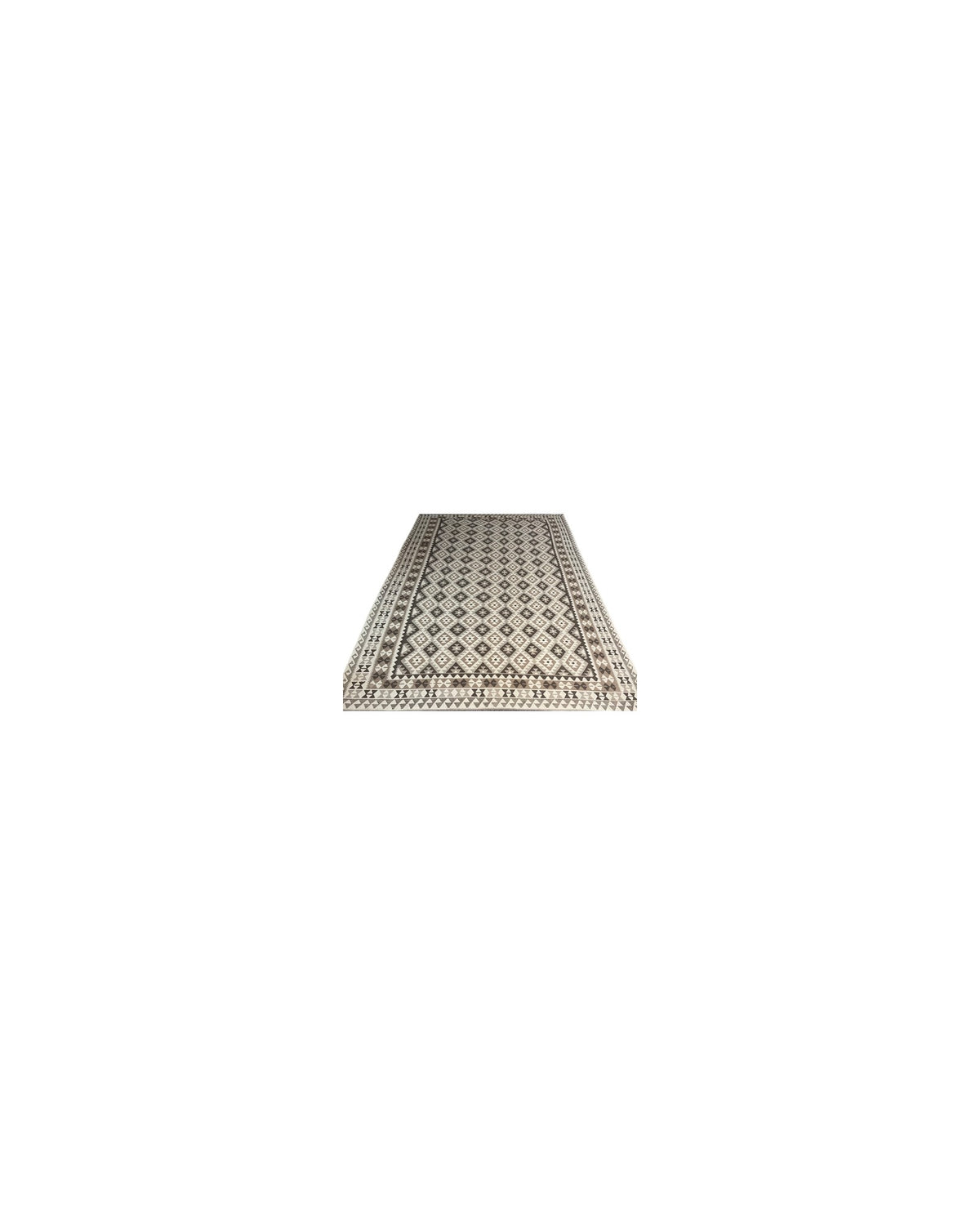 Handwoven Kilim – Neutral Diamond Lattice | 400 x 300cm