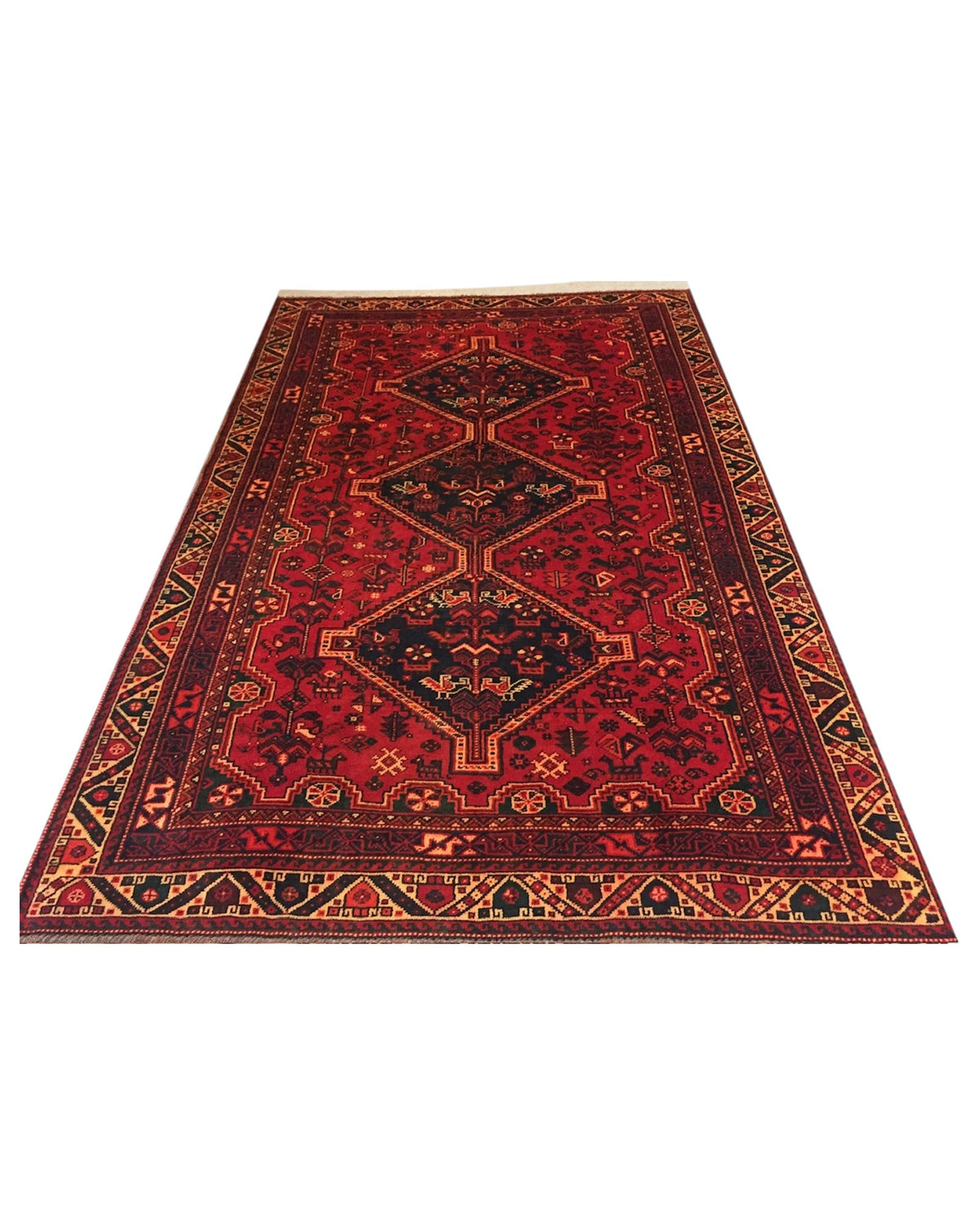 Vintage Tribal Shiraz Persian Carpet. l 255 xx 150 cm