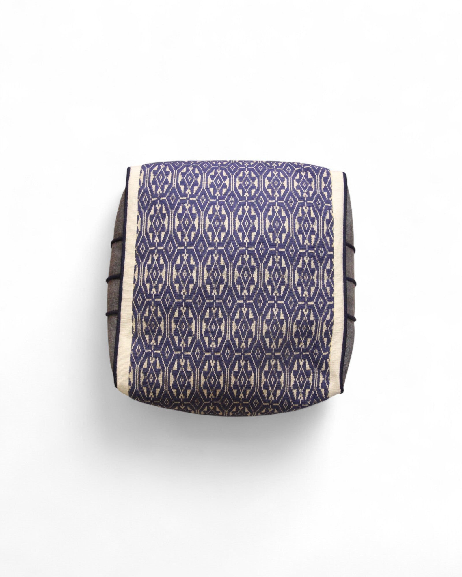 Cube Bean Bag with Handwoven Fabric, Hmong Tribe Indigo Wax - Purple