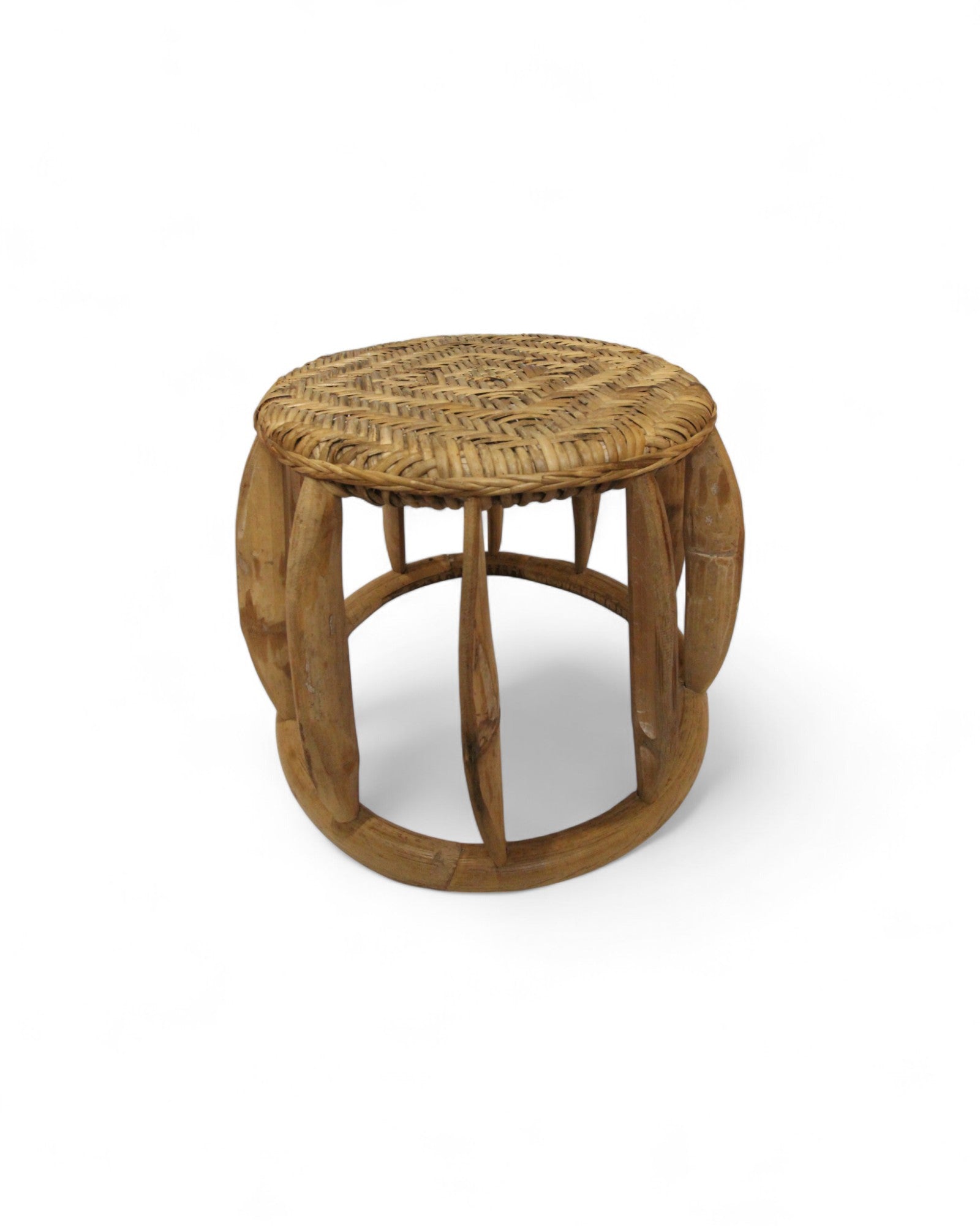 Bamboo & Rattan Low Stool – Northern Thailand (S)