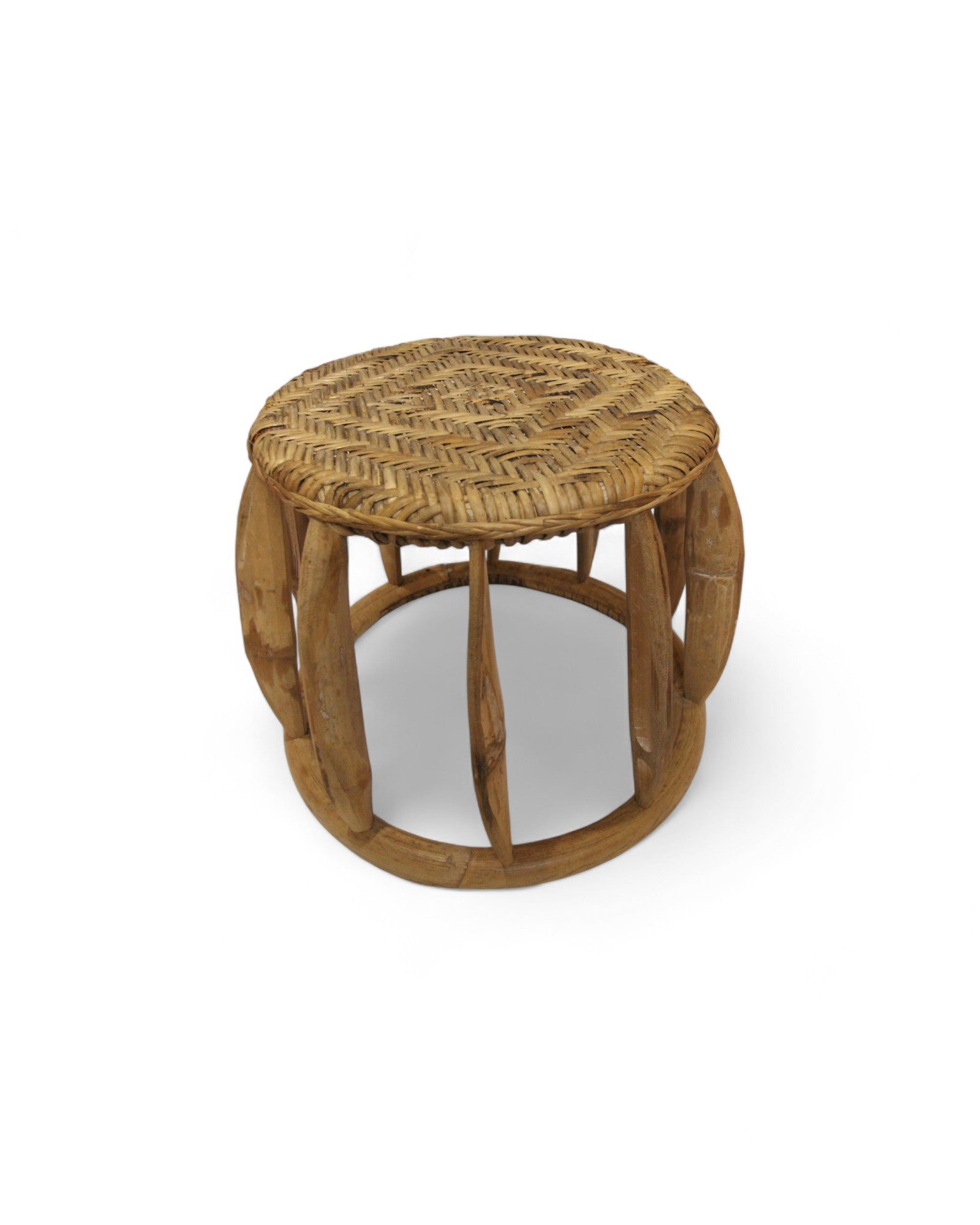 Bamboo & Rattan Low Stool – Northern Thailand (S)