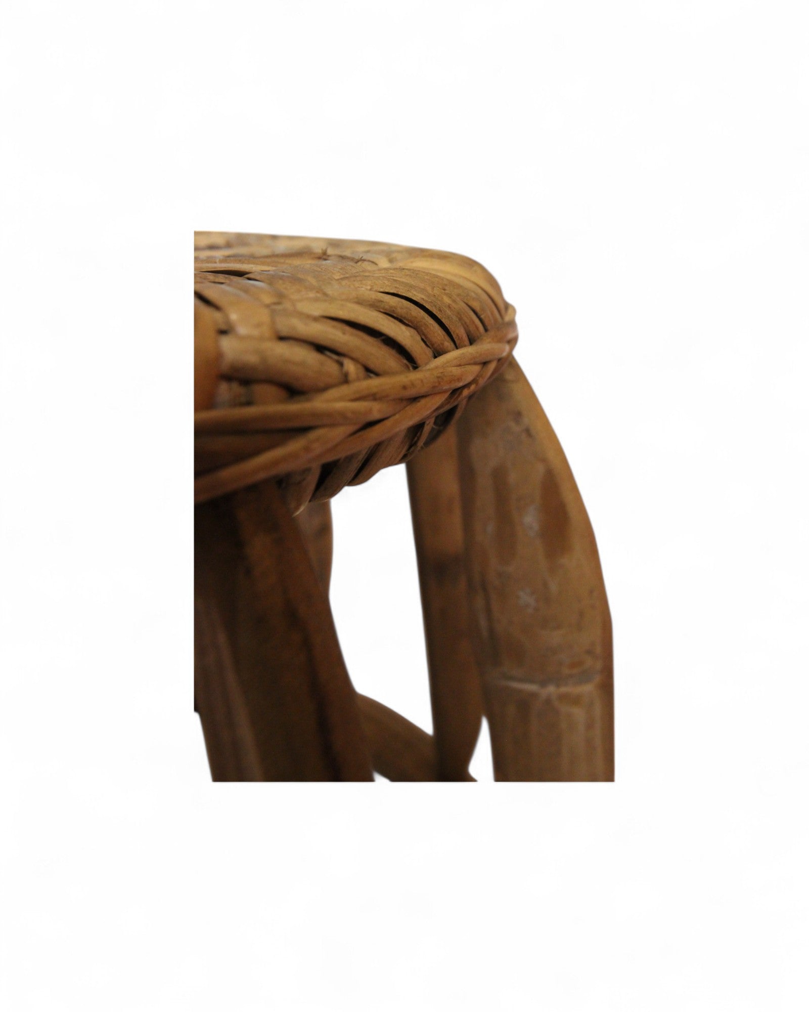 Bamboo & Rattan Low Stool – Northern Thailand (S)