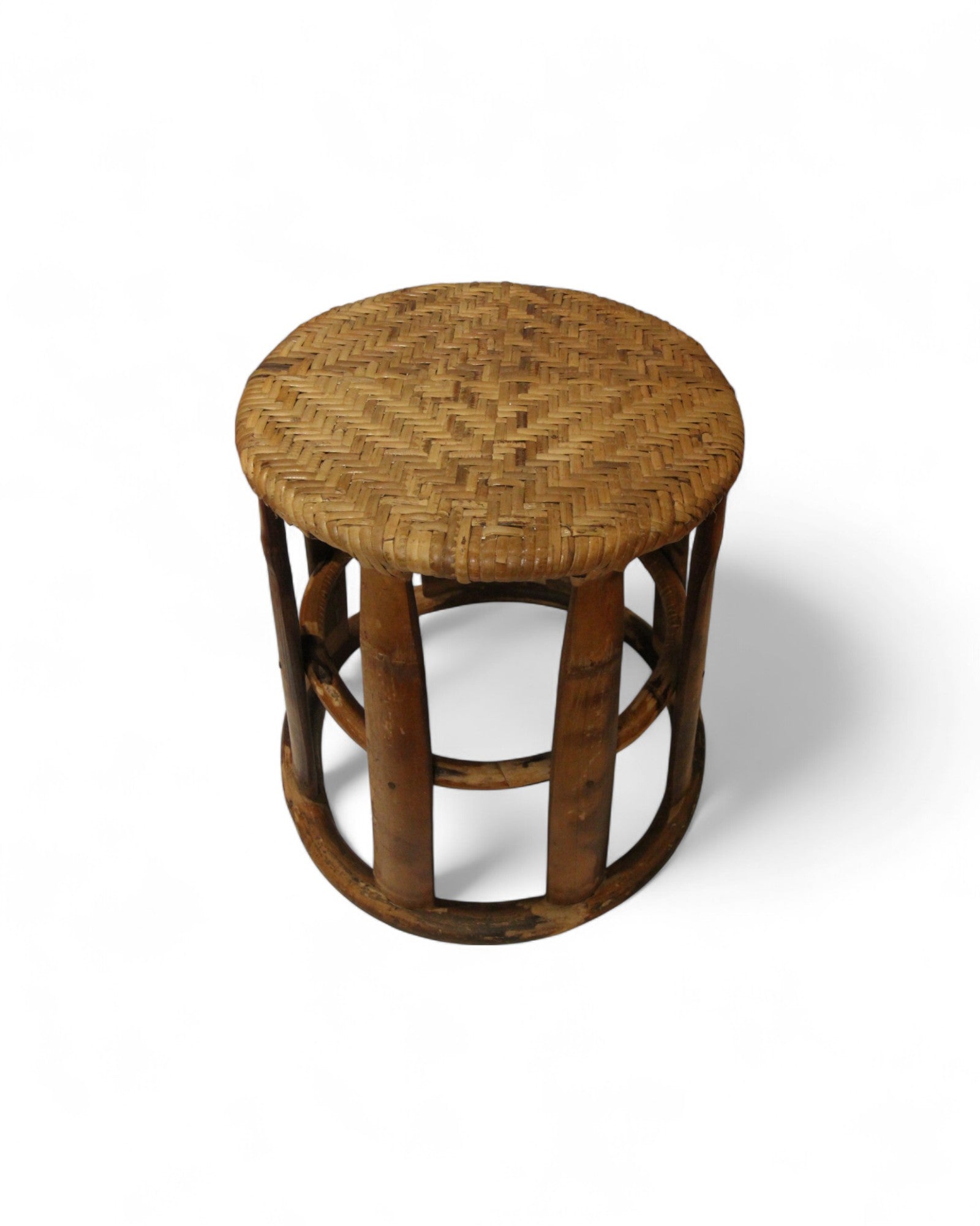 Bamboo & Rattan Low Stool – Northern Thailand (L)