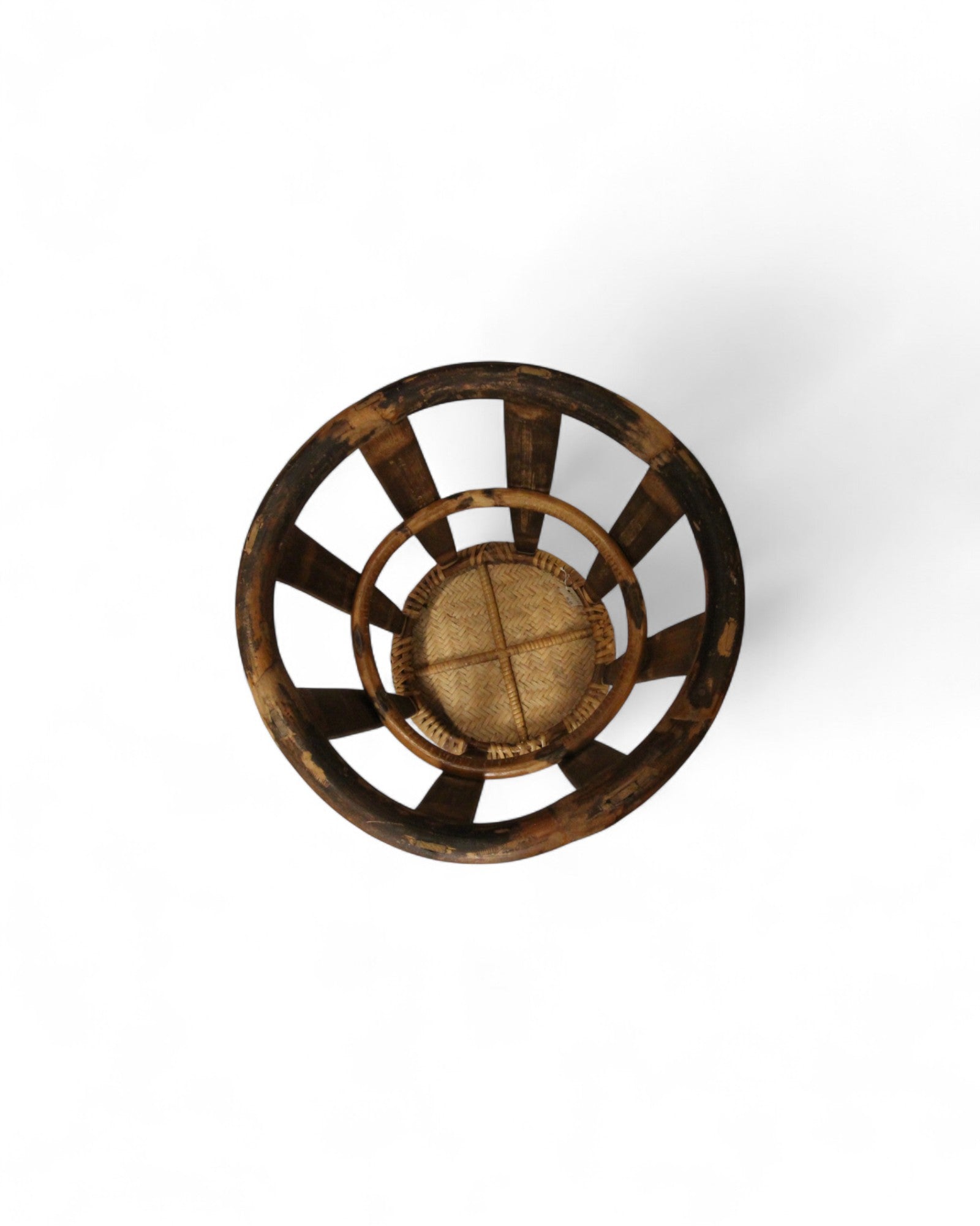 Bamboo & Rattan Low Stool – Northern Thailand (L)