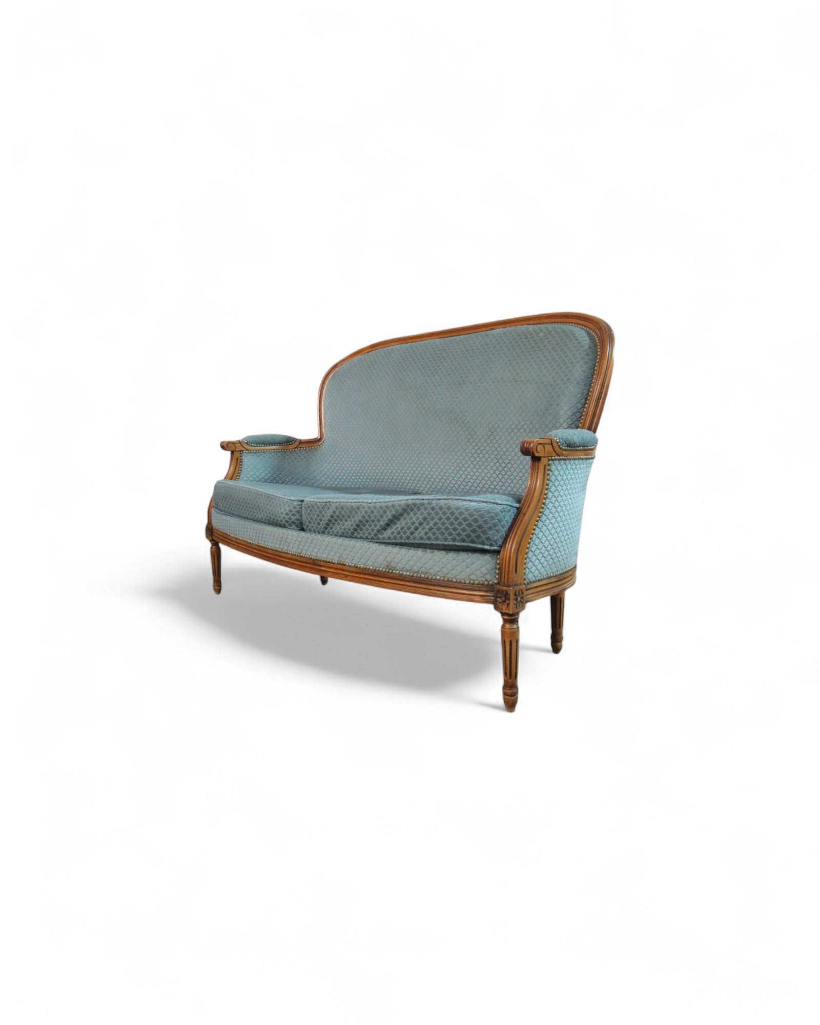 Louis XVI Revival Carved Wood Salon Suite ‚Äì 3-Piece Set with Settee and Armchairs