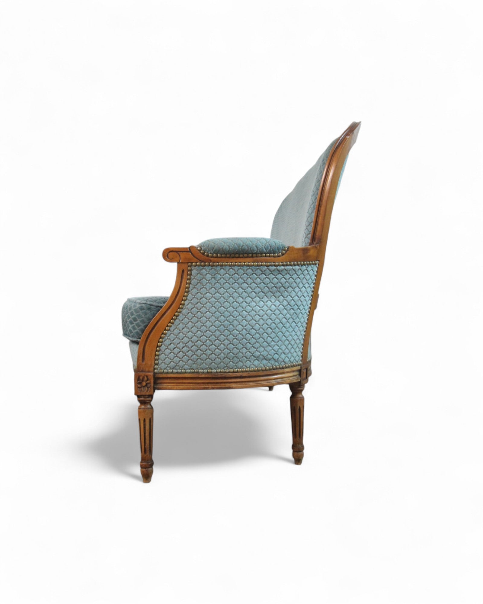 Louis XVI Revival Carved Wood Salon Suite ‚Äì 3-Piece Set with Settee and Armchairs