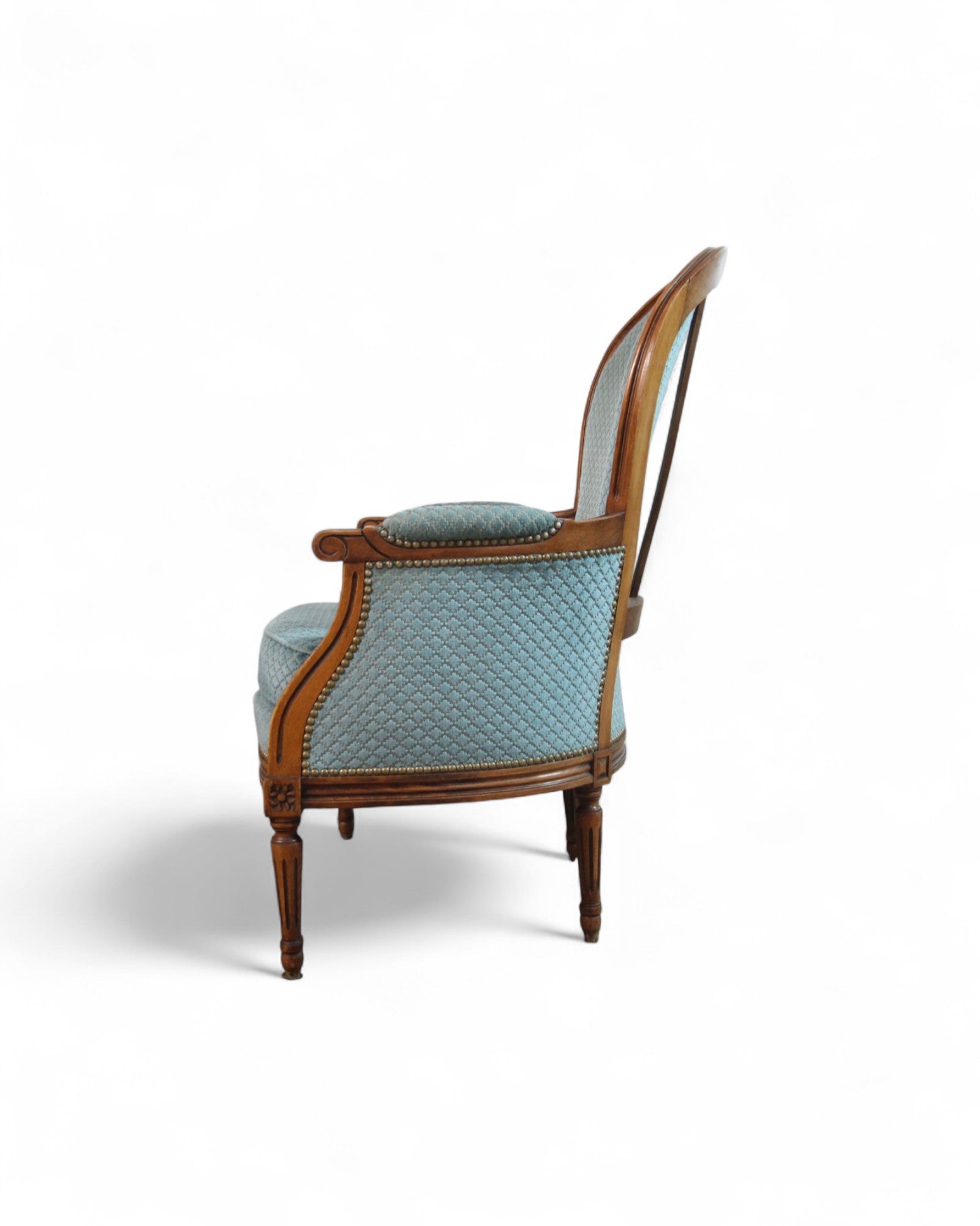 Louis XVI Revival Carved Wood Salon Suite ‚Äì 3-Piece Set with Settee and Armchairs