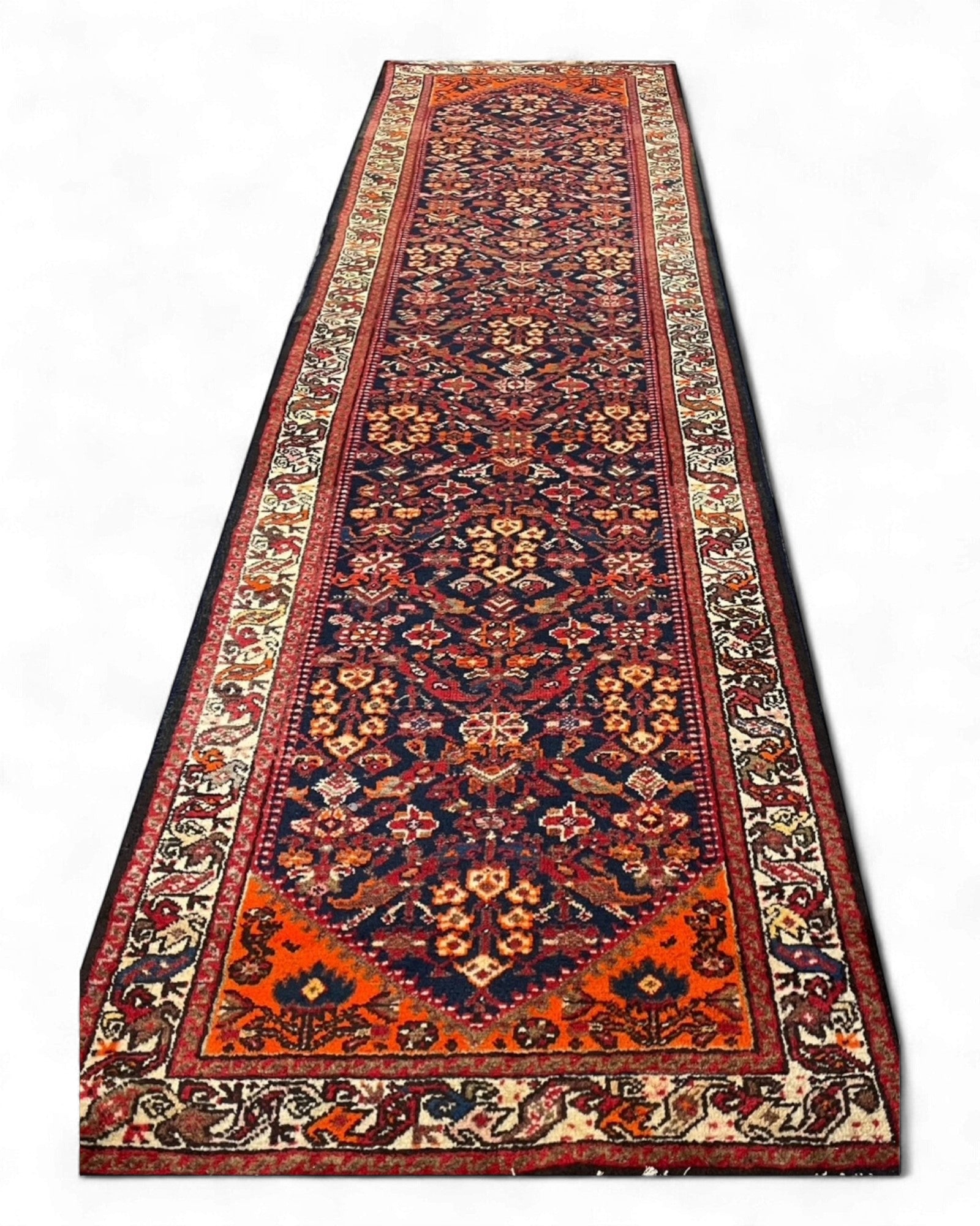Vintage Persian Malayer Runner with Modern Victorian |106x 380cm