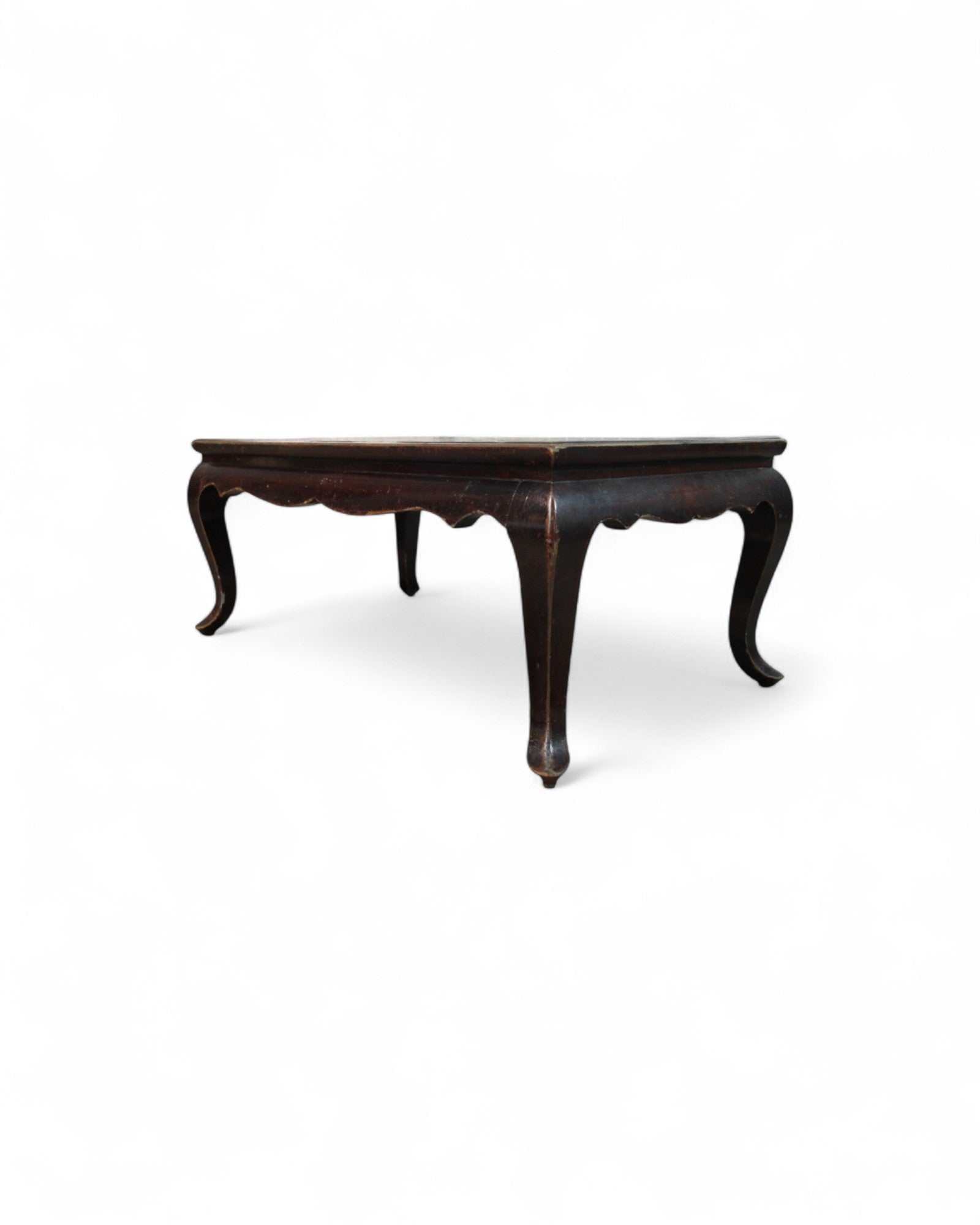 Oriental Lacquered Coffee Table with Hand-Painted Floral Motif | 90 x 50 x 38cm