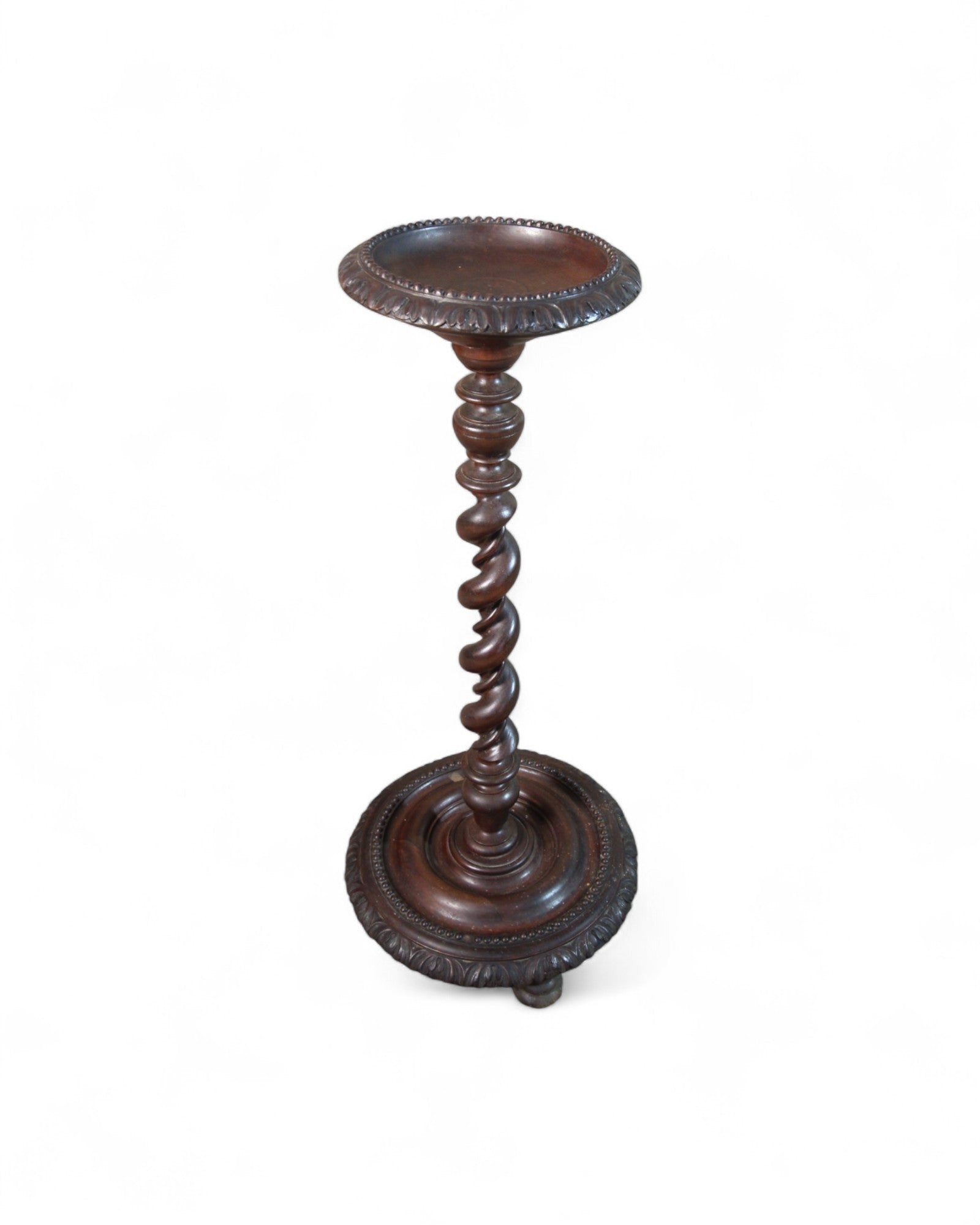 Victorian Barley Twist Pedestal Stand in Carved Mahogany