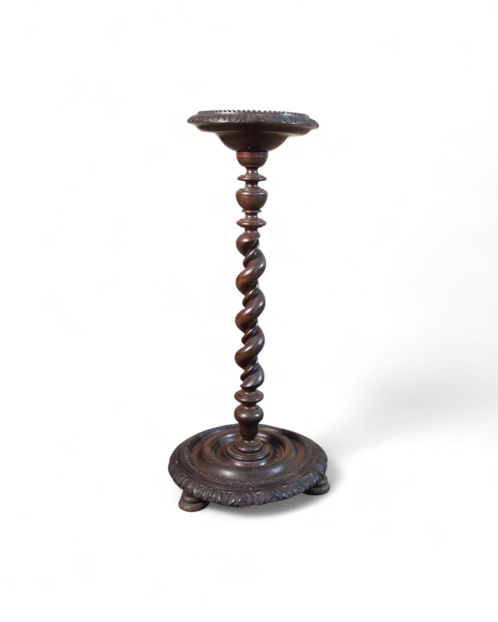 Victorian Barley Twist Pedestal Stand in Carved Mahogany