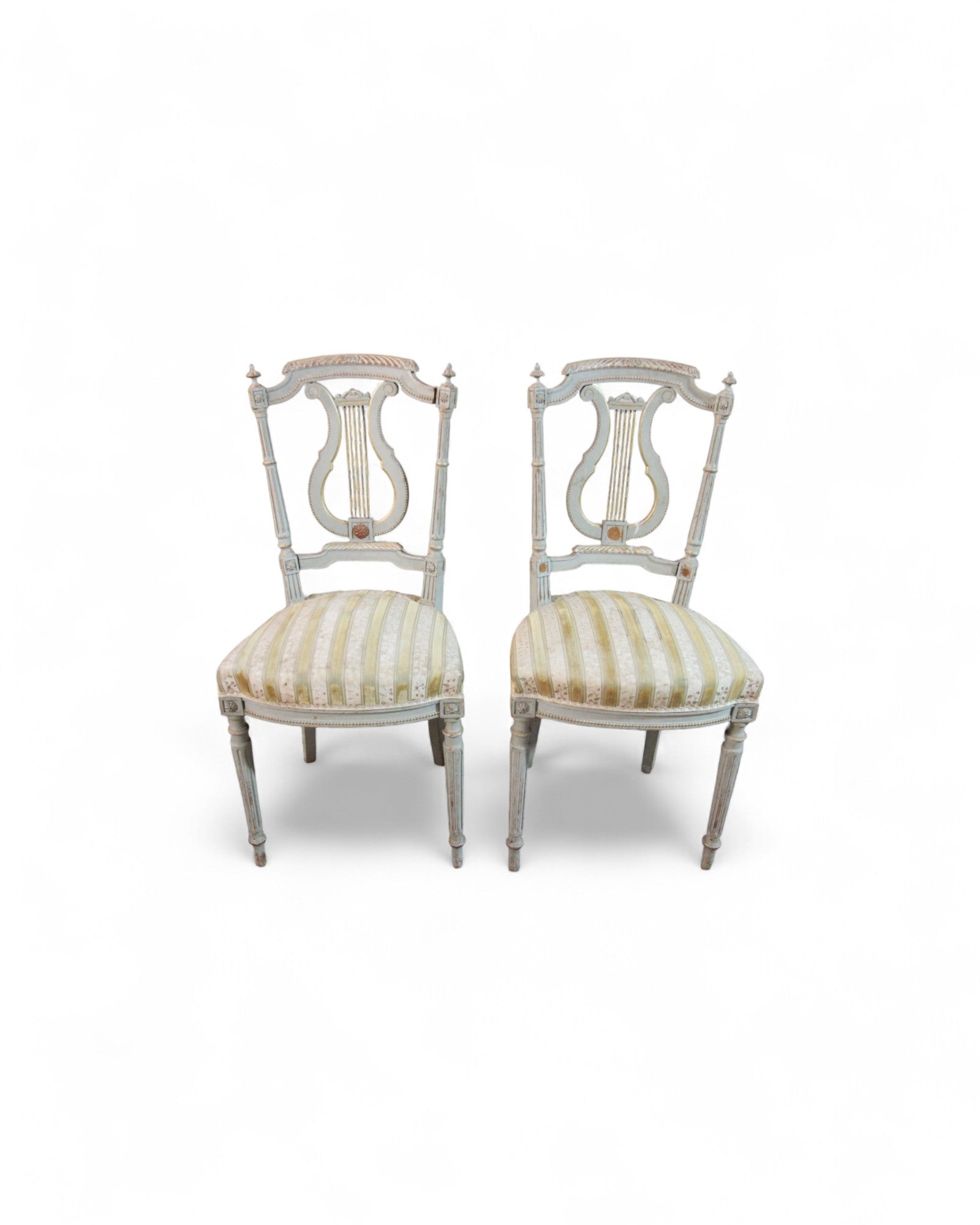 Pair of Swedish Gustavian-Style Lyre Back Side Chairs