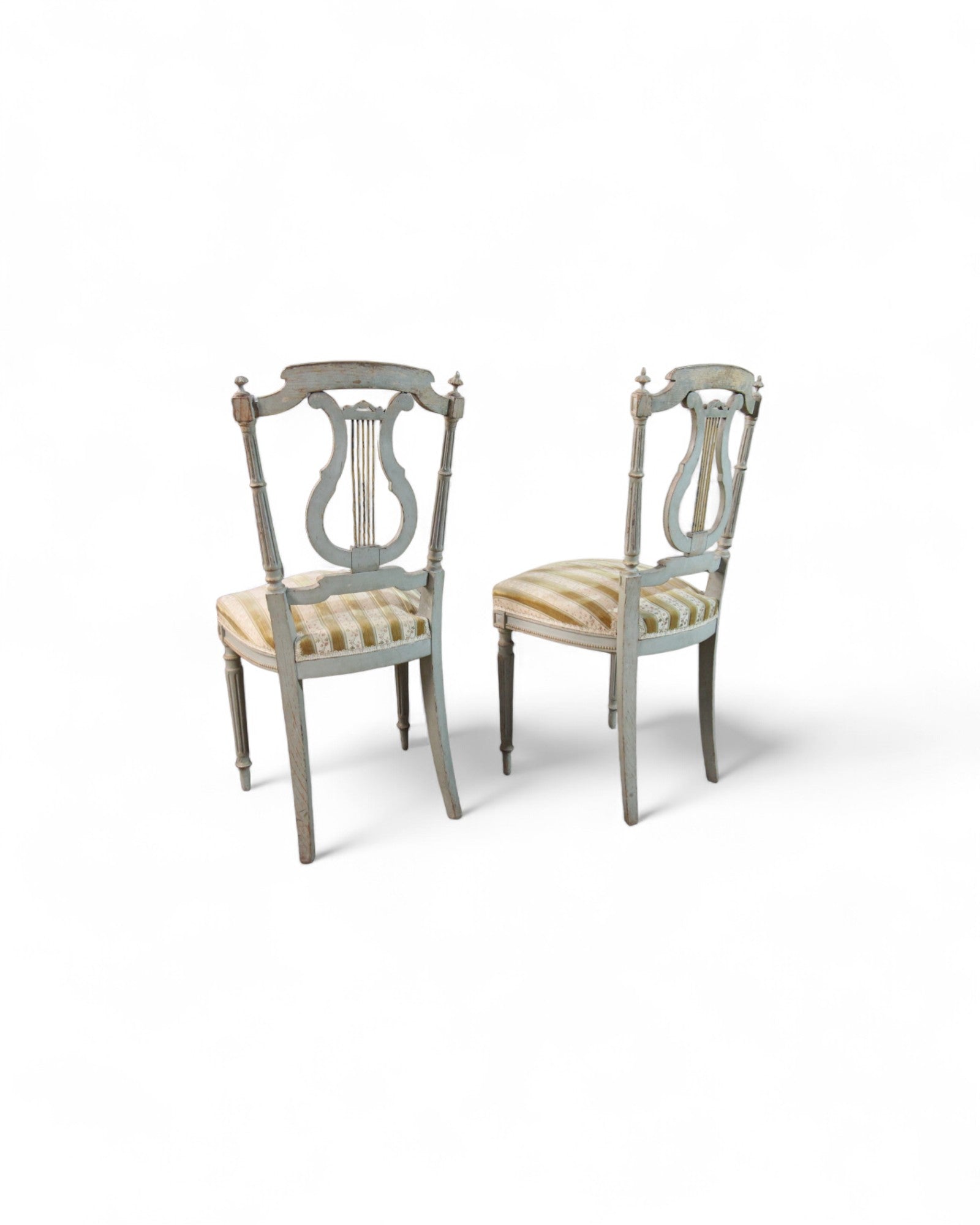 Pair of Swedish Gustavian-Style Lyre Back Side Chairs