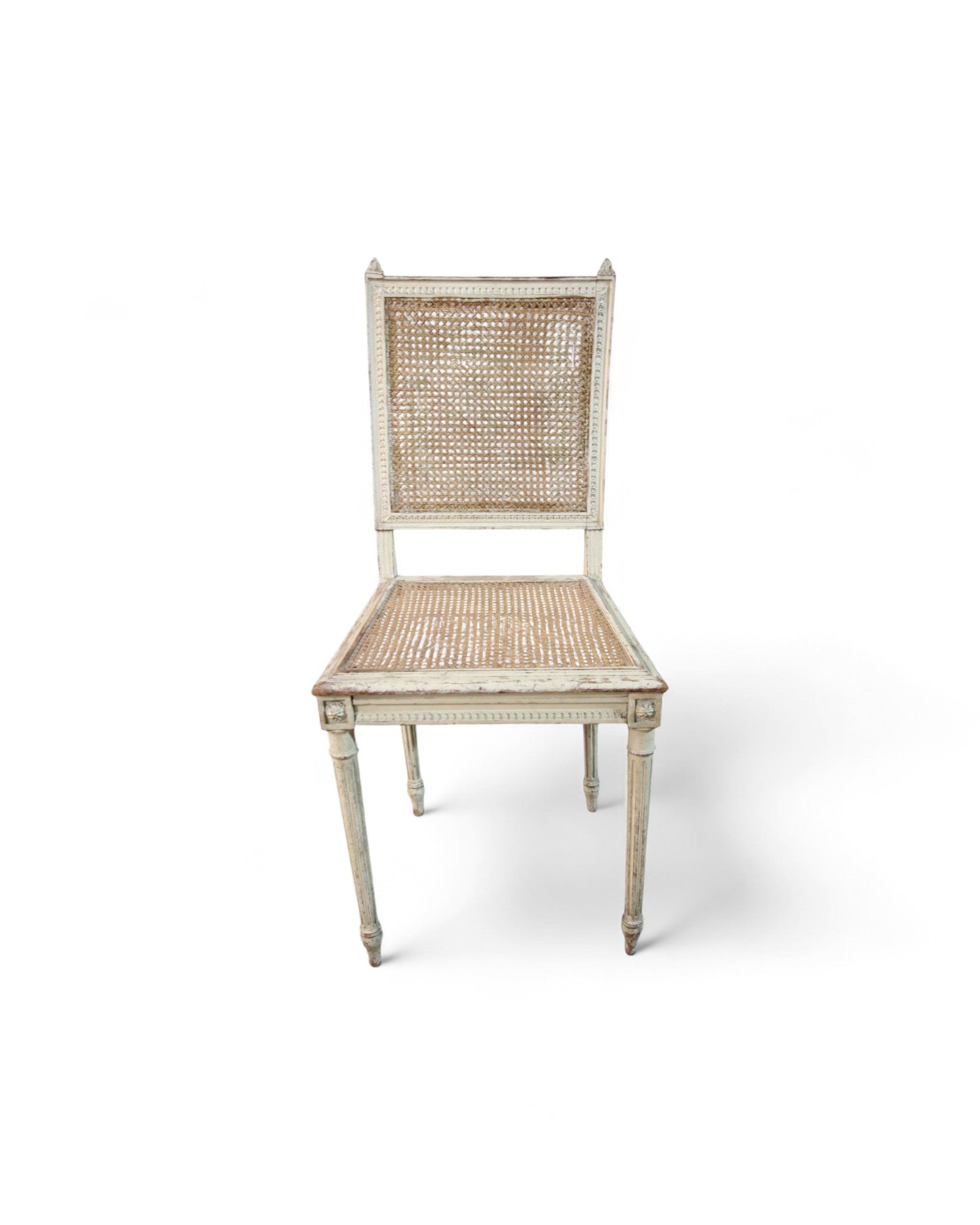 French Louis XVI-Style Painted Cane Chair