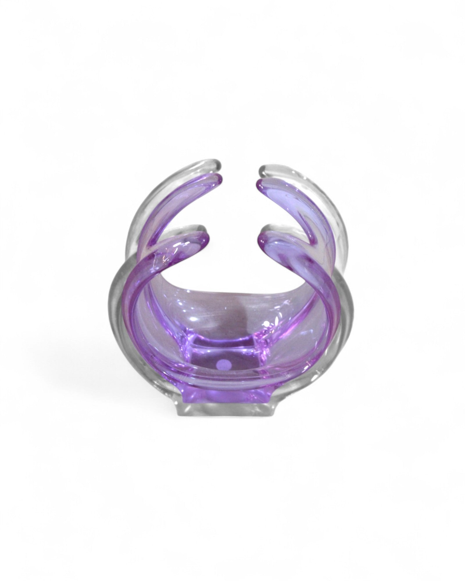 Handblown Mid-Century Murano Art Glass Bowl in Lavender and Clear