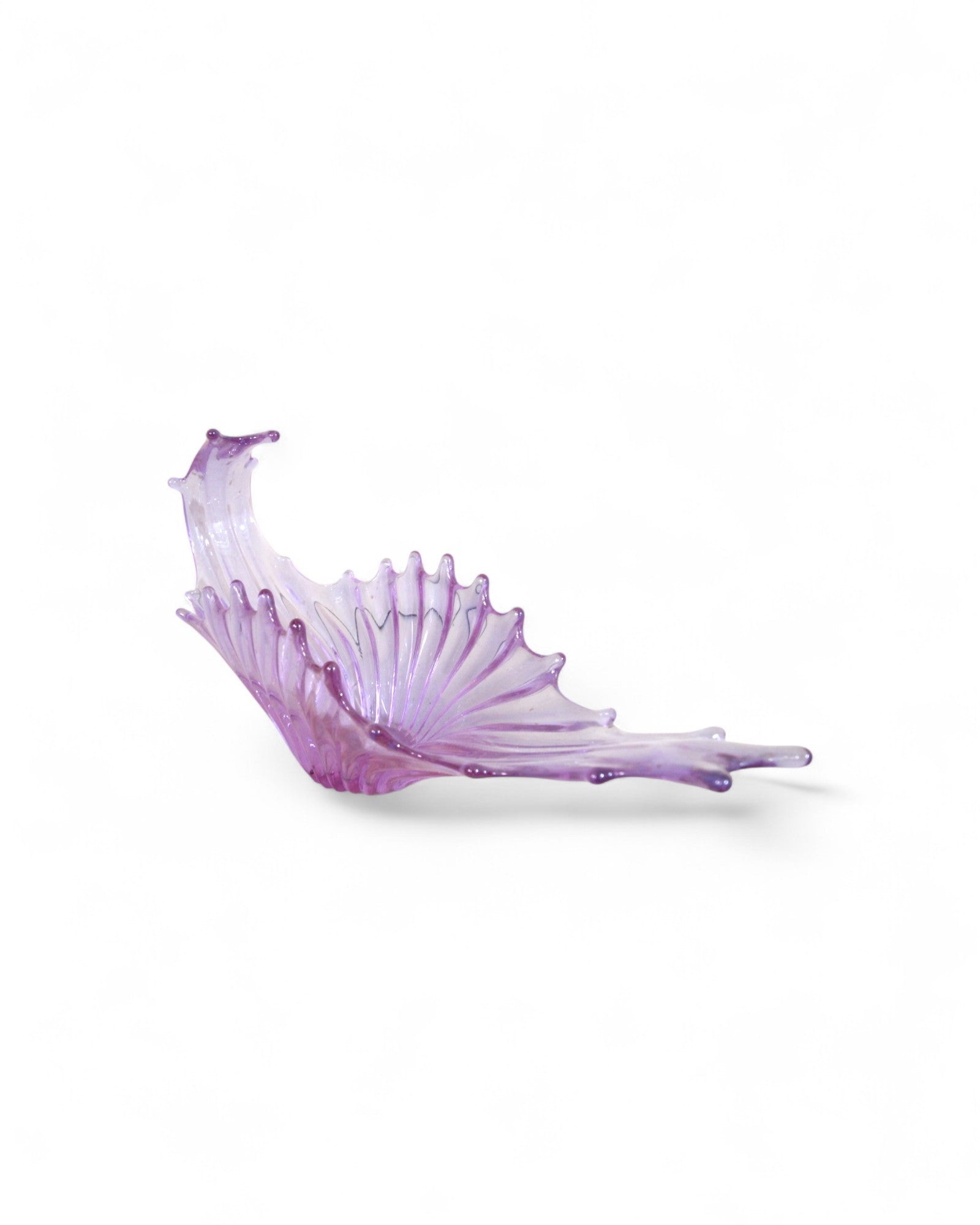 Hand Blown Purple Murano Art Glass Long Vase