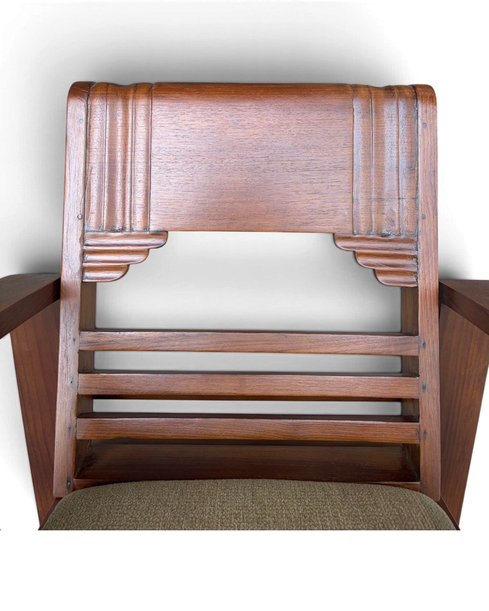 Art Deco Style Golden Teak Armchair