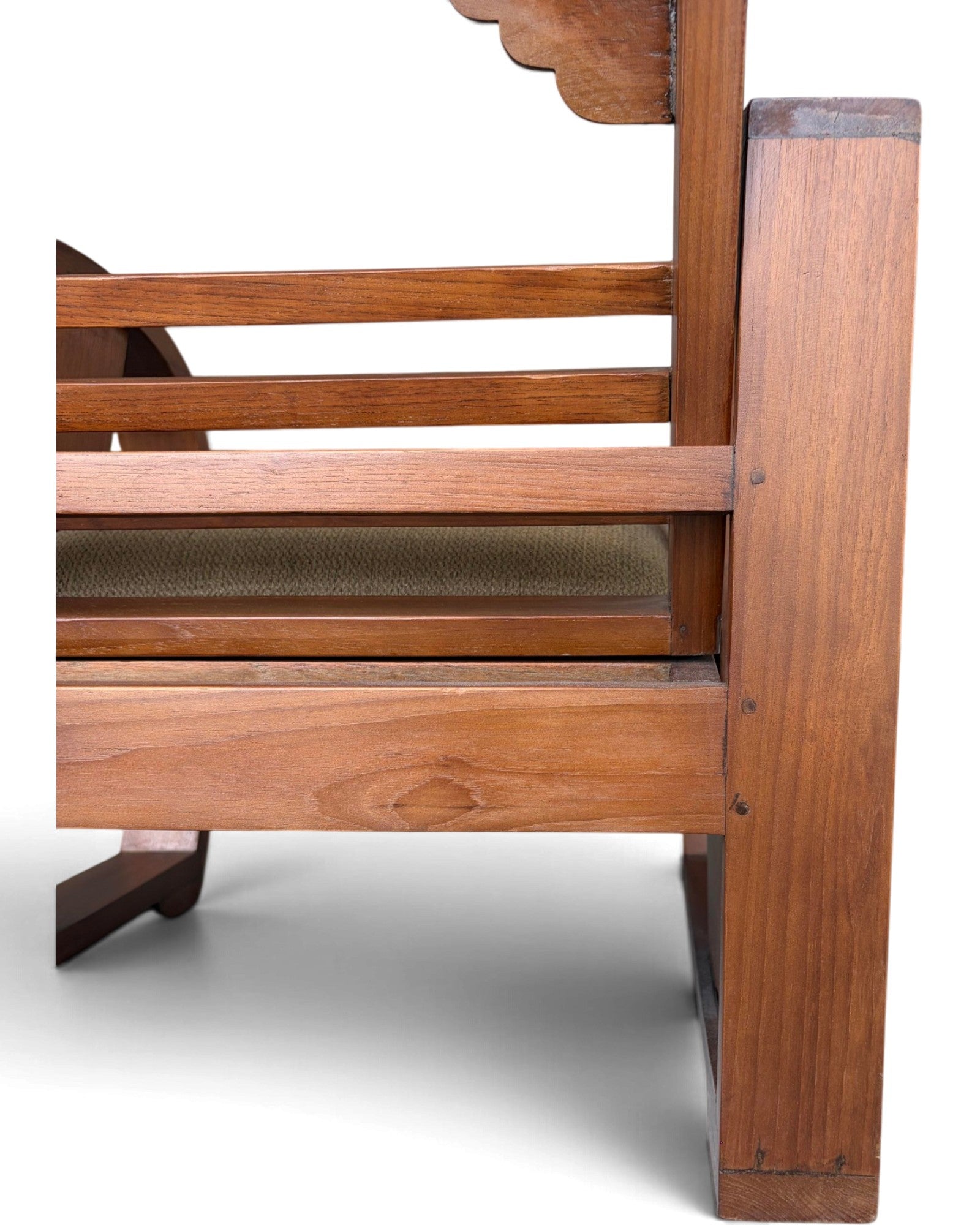 Art Deco Style Golden Teak Armchair