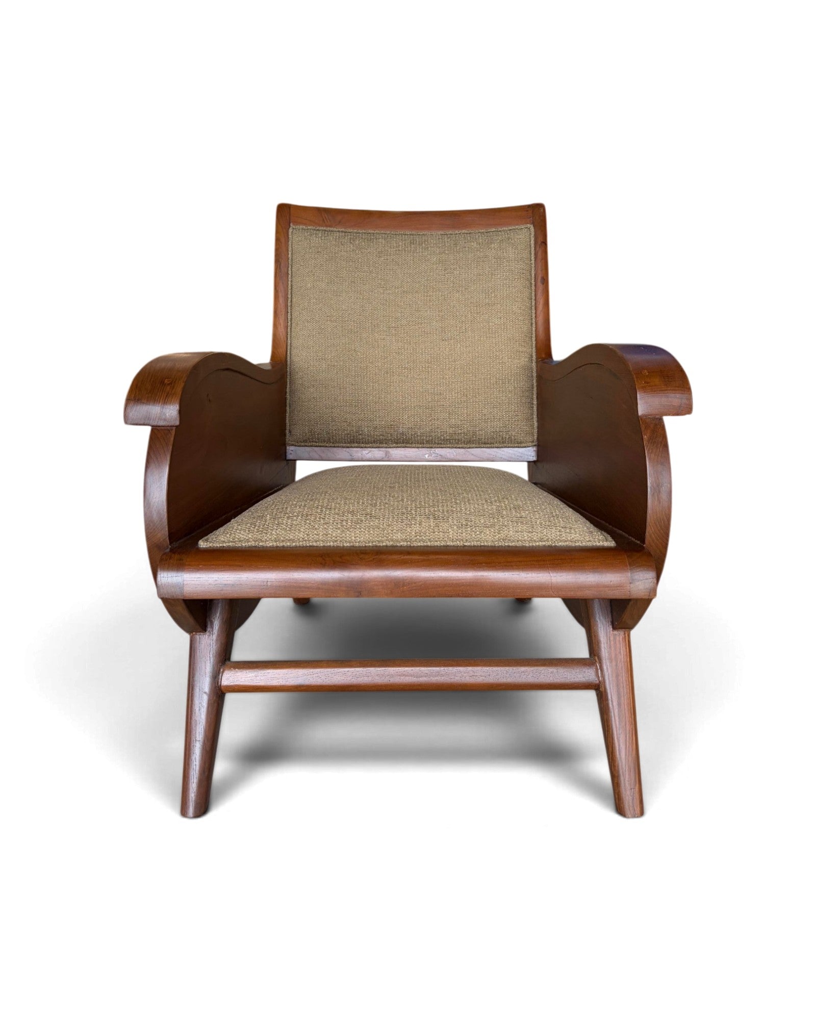 Art Deco Style Golden Teak Armchair