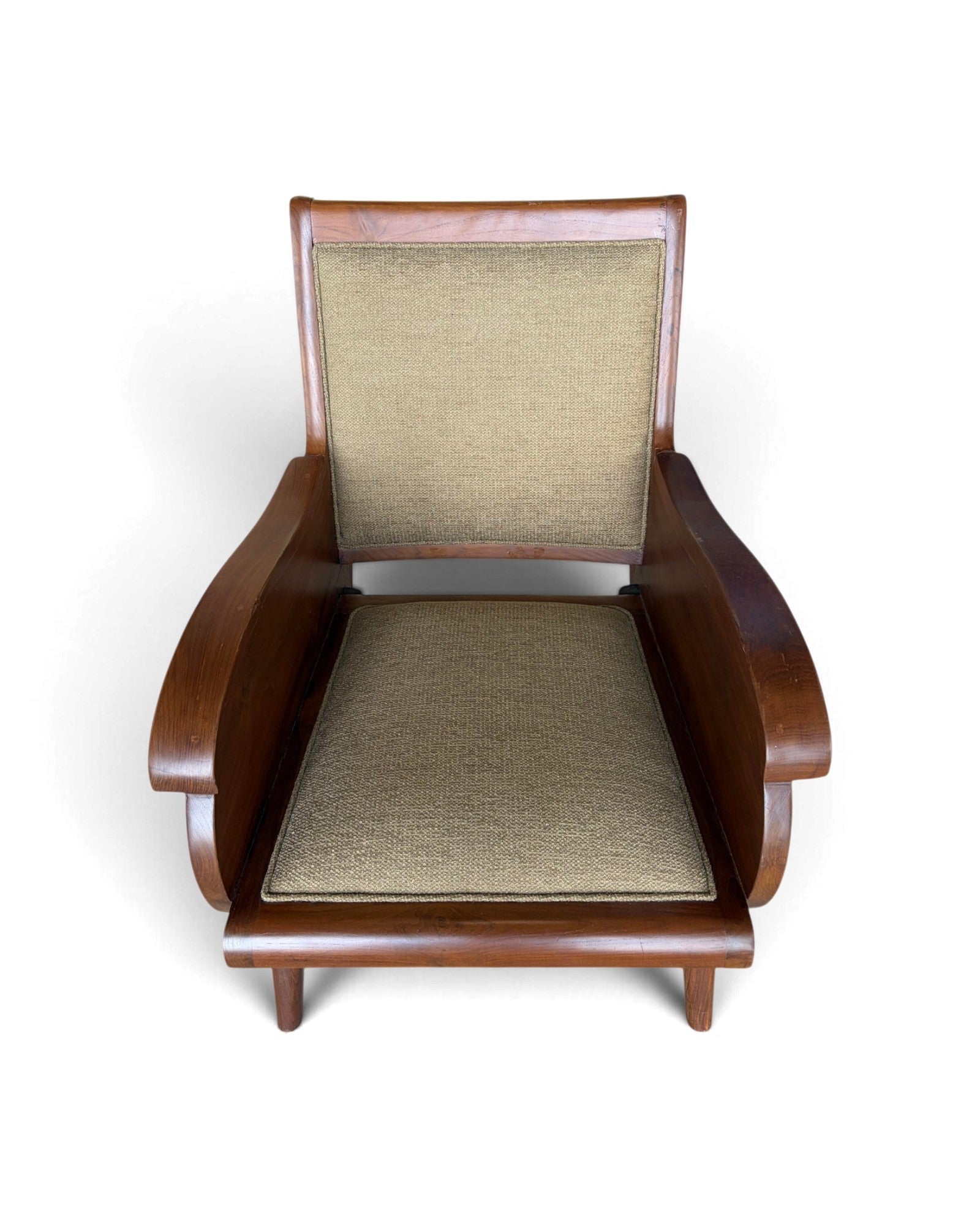 Art Deco Style Golden Teak Armchair