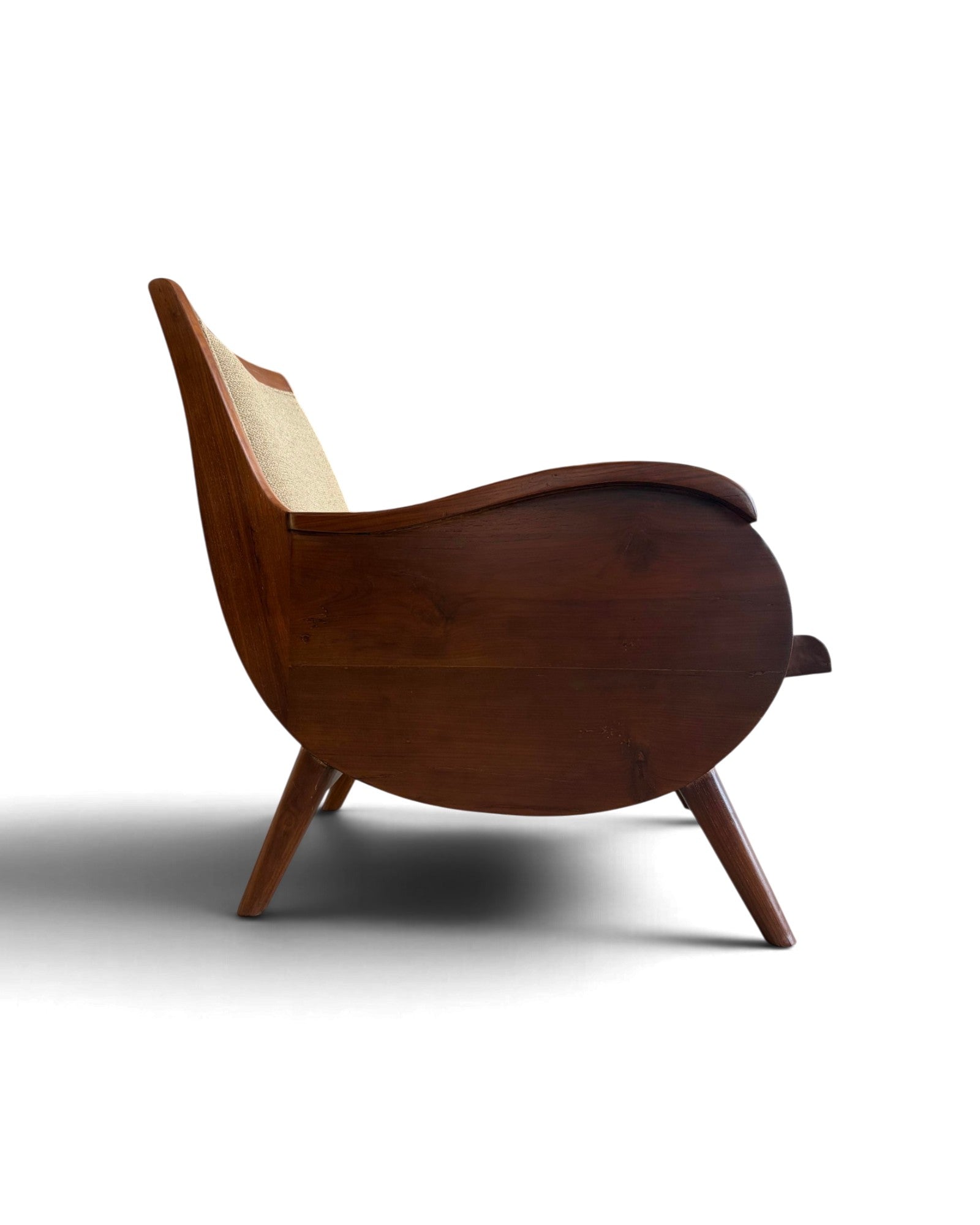 Art Deco Style Golden Teak Armchair
