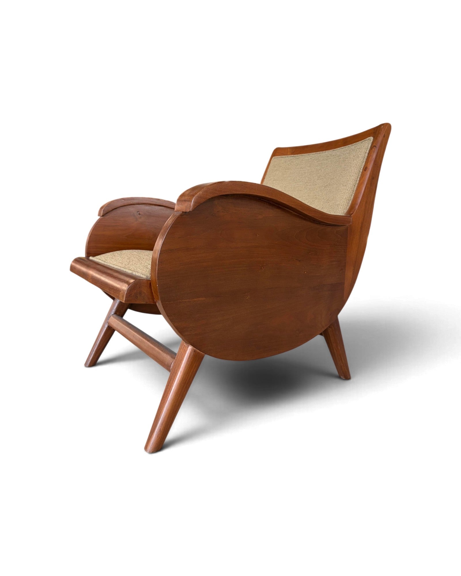 Art Deco Style Golden Teak Armchair