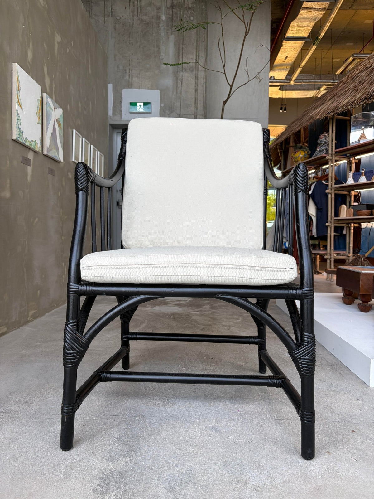 Black Hollow-Core Bamboo Armchair - Surround Living - 2
