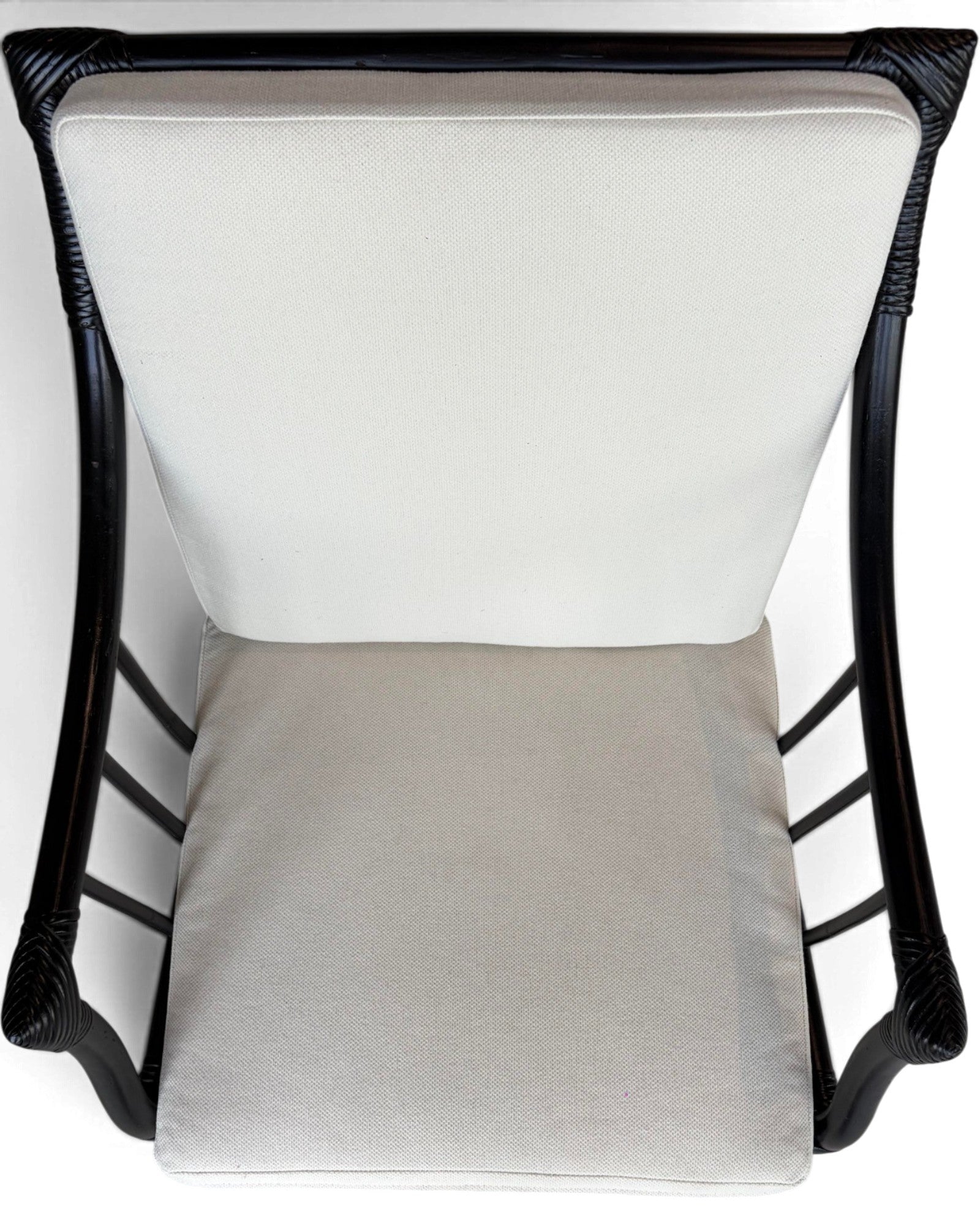 Black Hollow-Core Bamboo Armchair