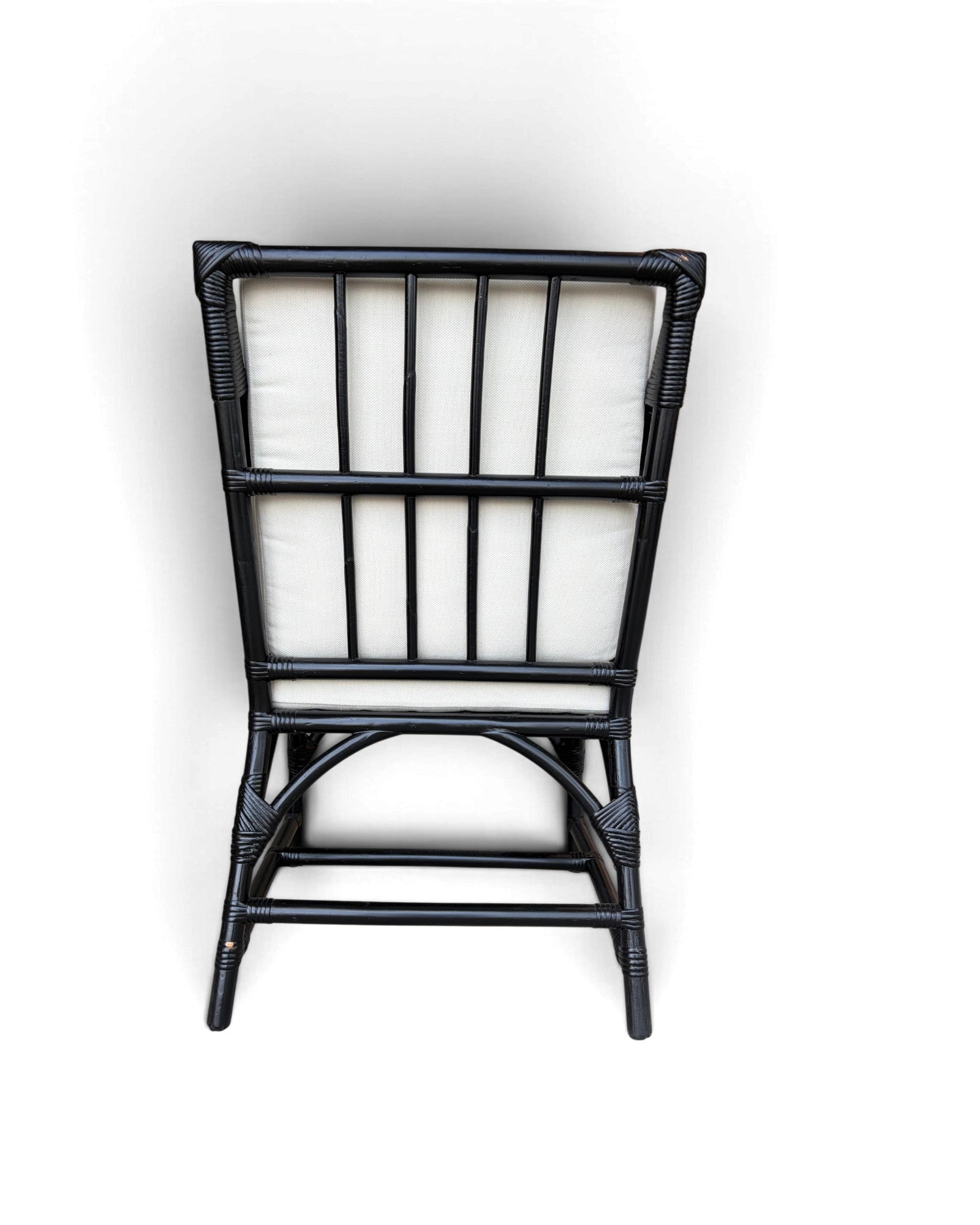 Black Hollow-Core Bamboo Armchair