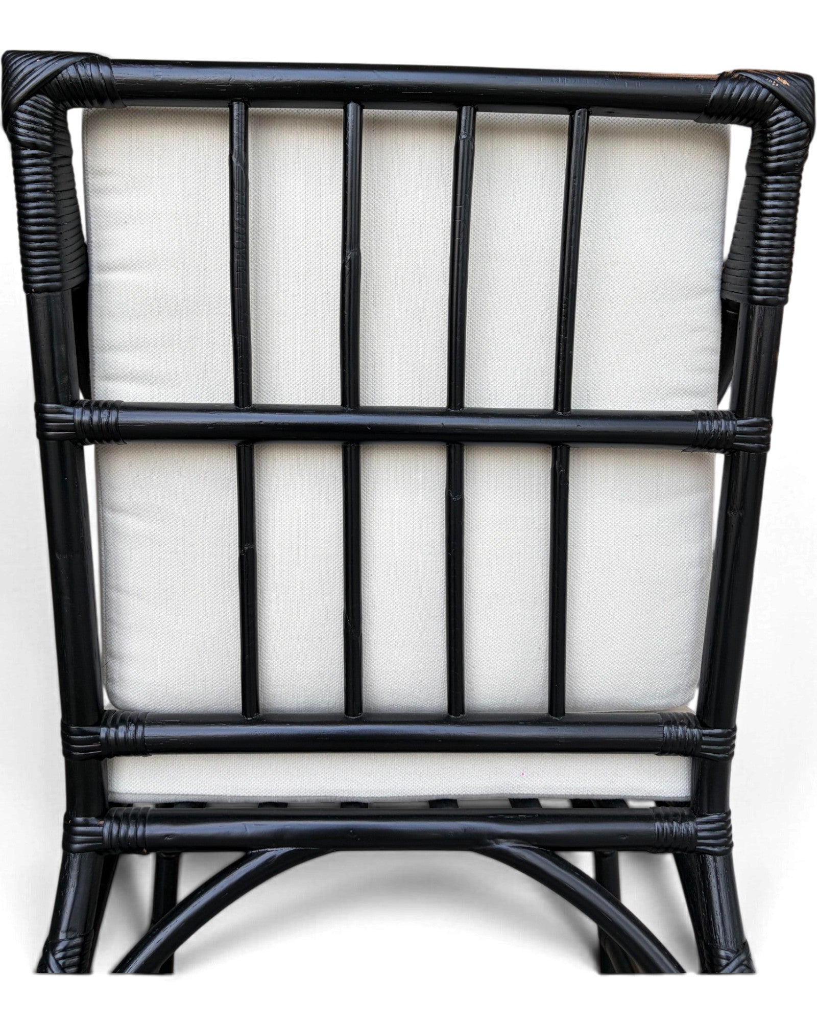 Black Hollow-Core Bamboo Armchair