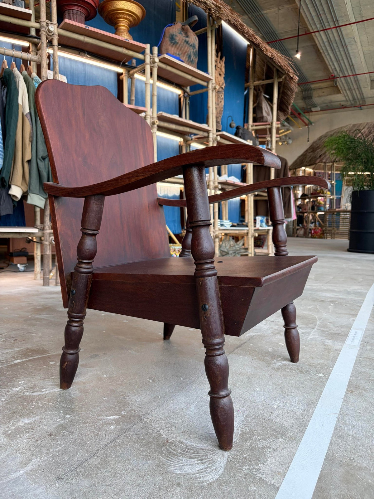 Rare Art Deco Maka Wood Armchair - Surround Living - 11