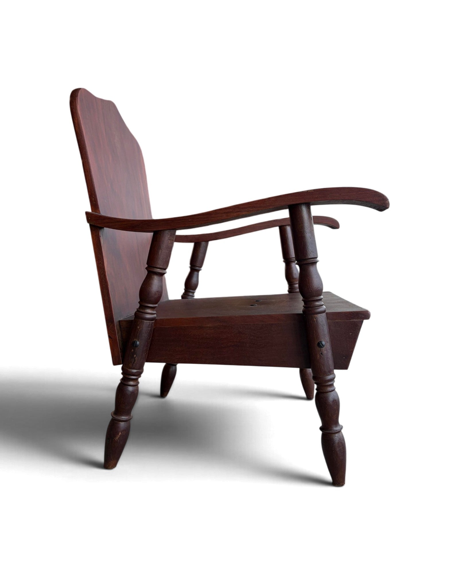 Rare Art Deco Maka Wood Armchair