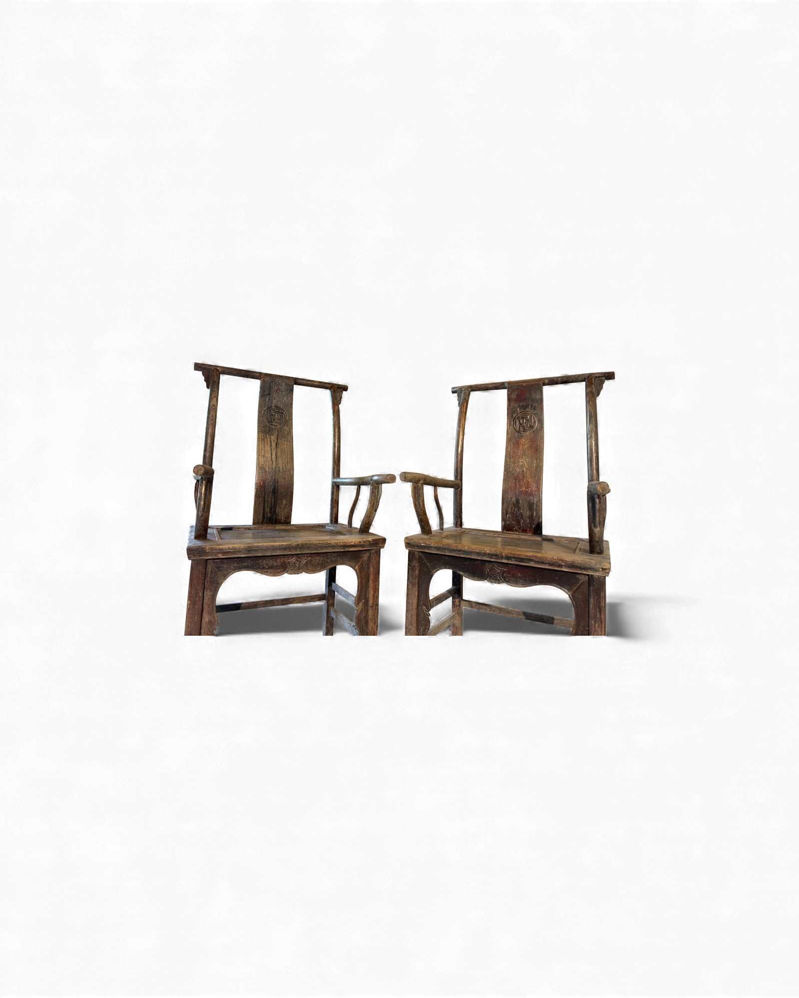 Chinese Yokeback Armchairs with Buddhist Medallion - Set of 2 - Surround Living - 16