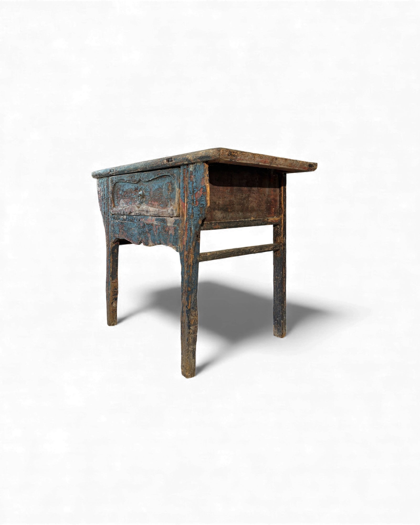 Chinese Painted Side Table with Drawer (Arrow - Leg Form) - Surround Living - 8