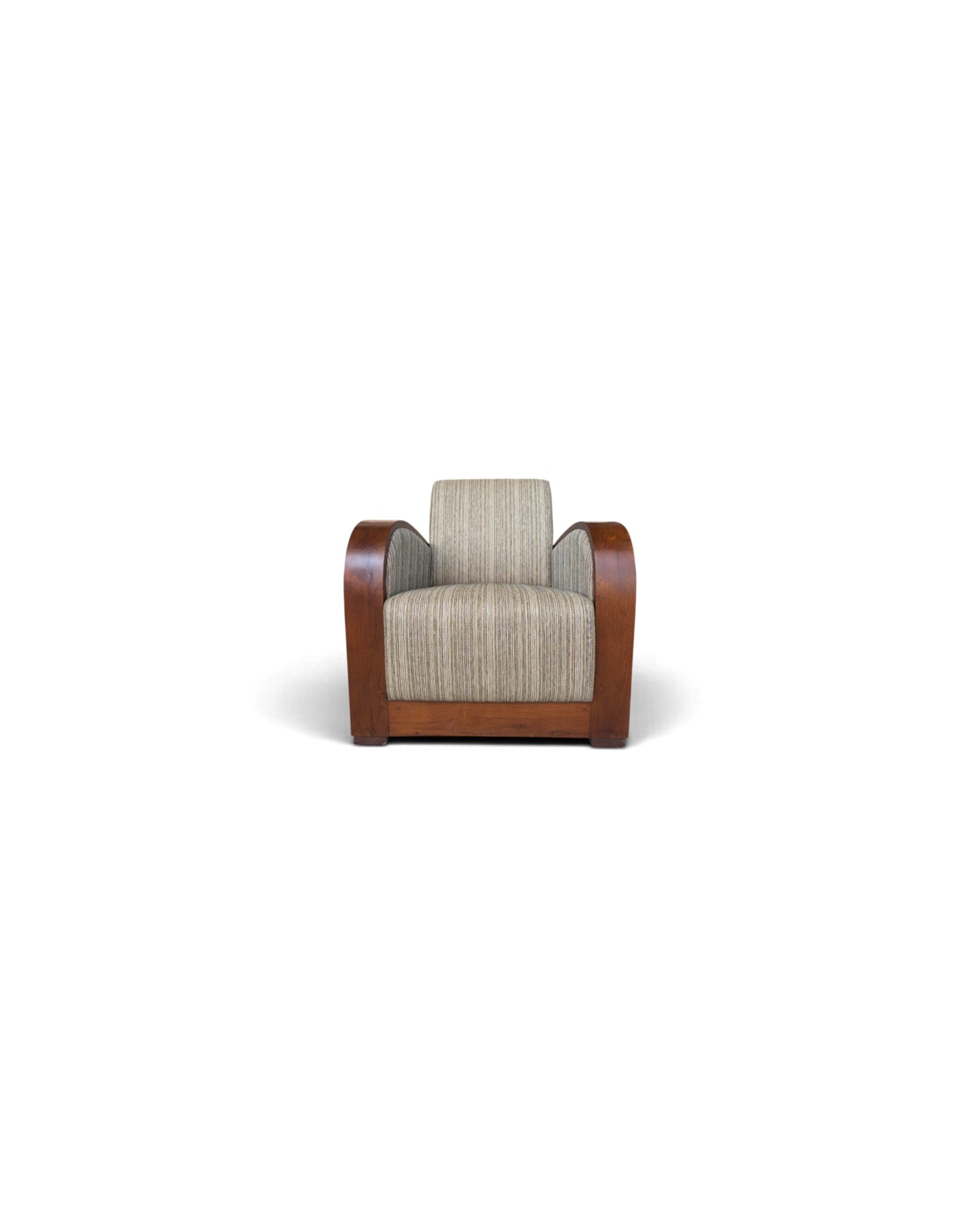 Art Deco Style Golden Teak Armchair
