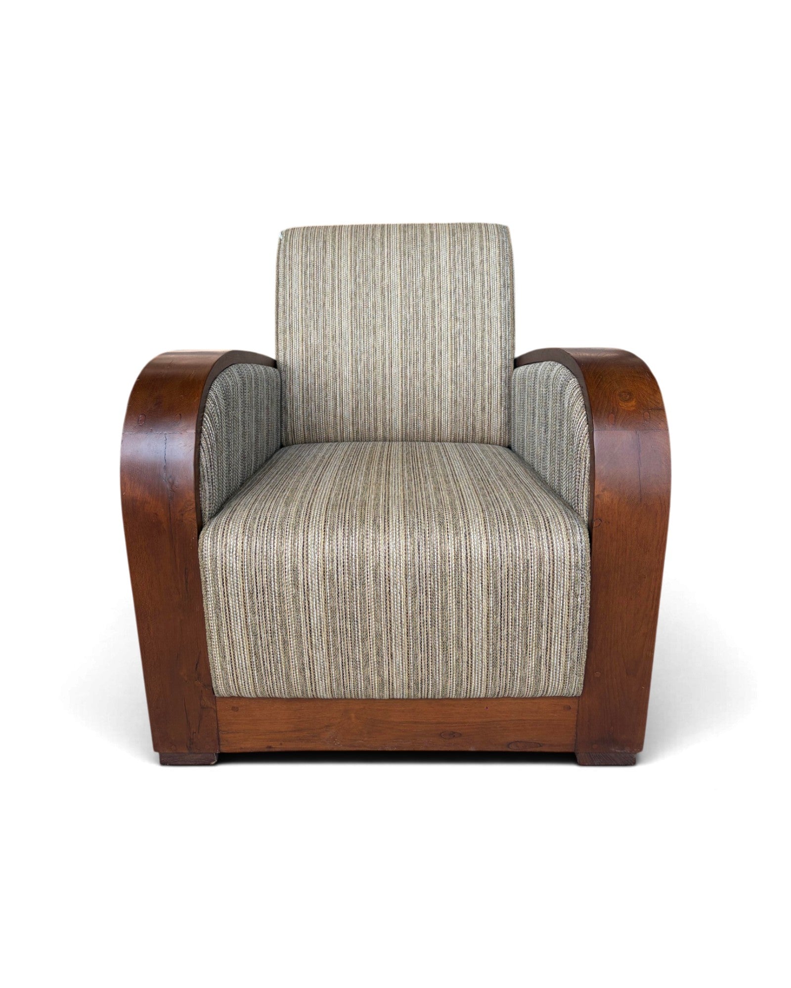 Art Deco Style Golden Teak Armchair
