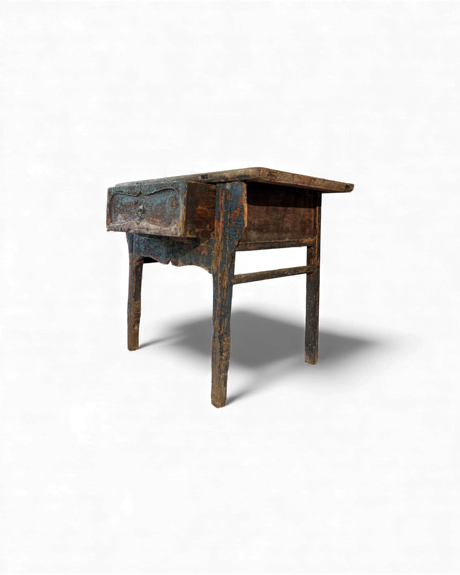 Chinese Painted Side Table with Drawer (Arrow - Leg Form) - Surround Living - 12