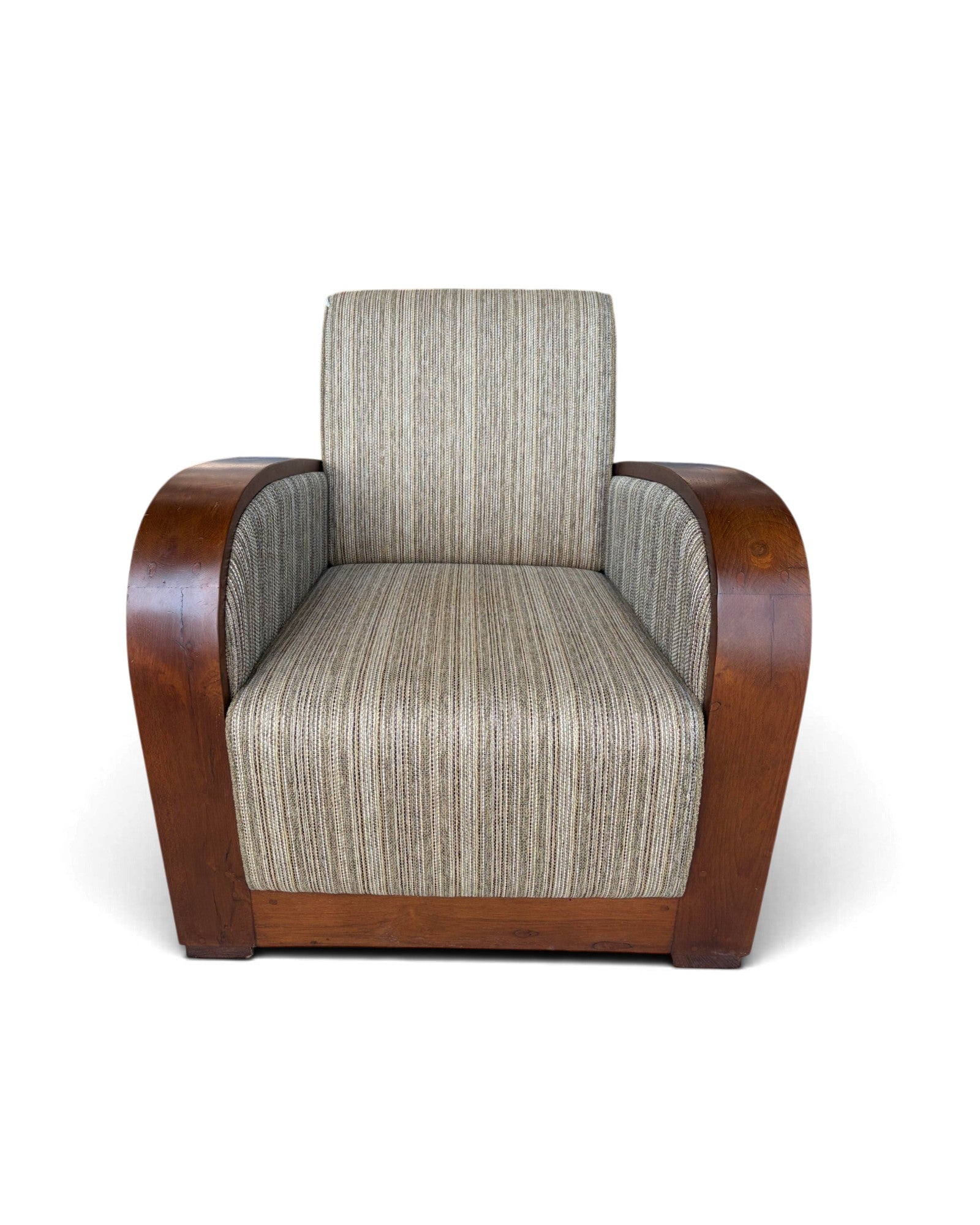 Art Deco Style Golden Teak Armchair