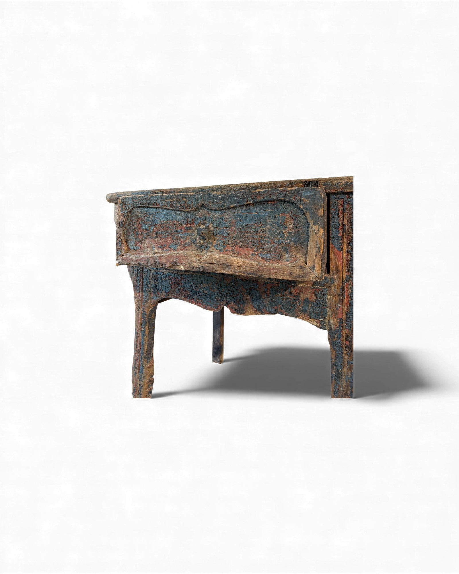 Chinese Painted Side Table with Drawer (Arrow - Leg Form) - Surround Living - 13