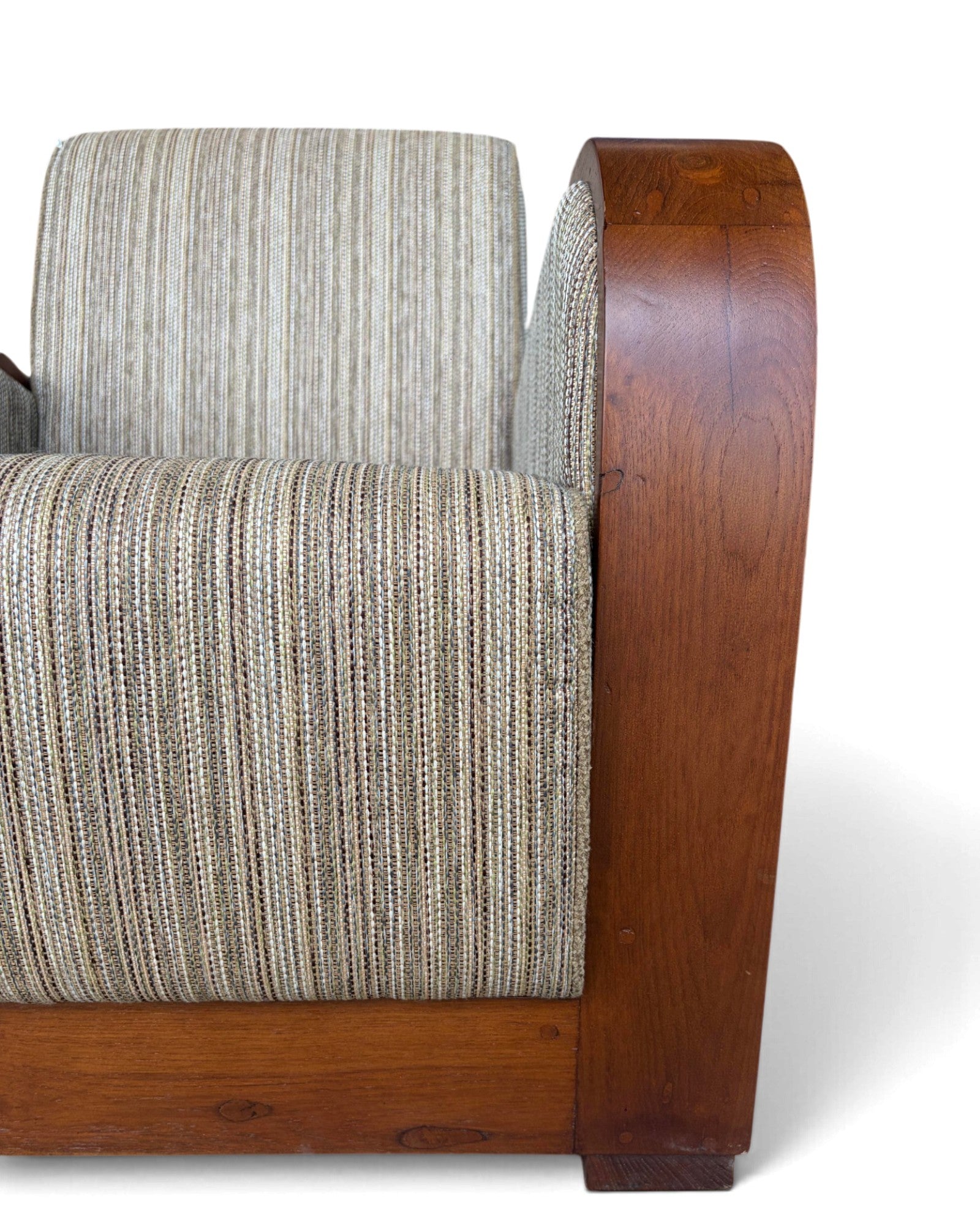 Art Deco Style Golden Teak Armchair