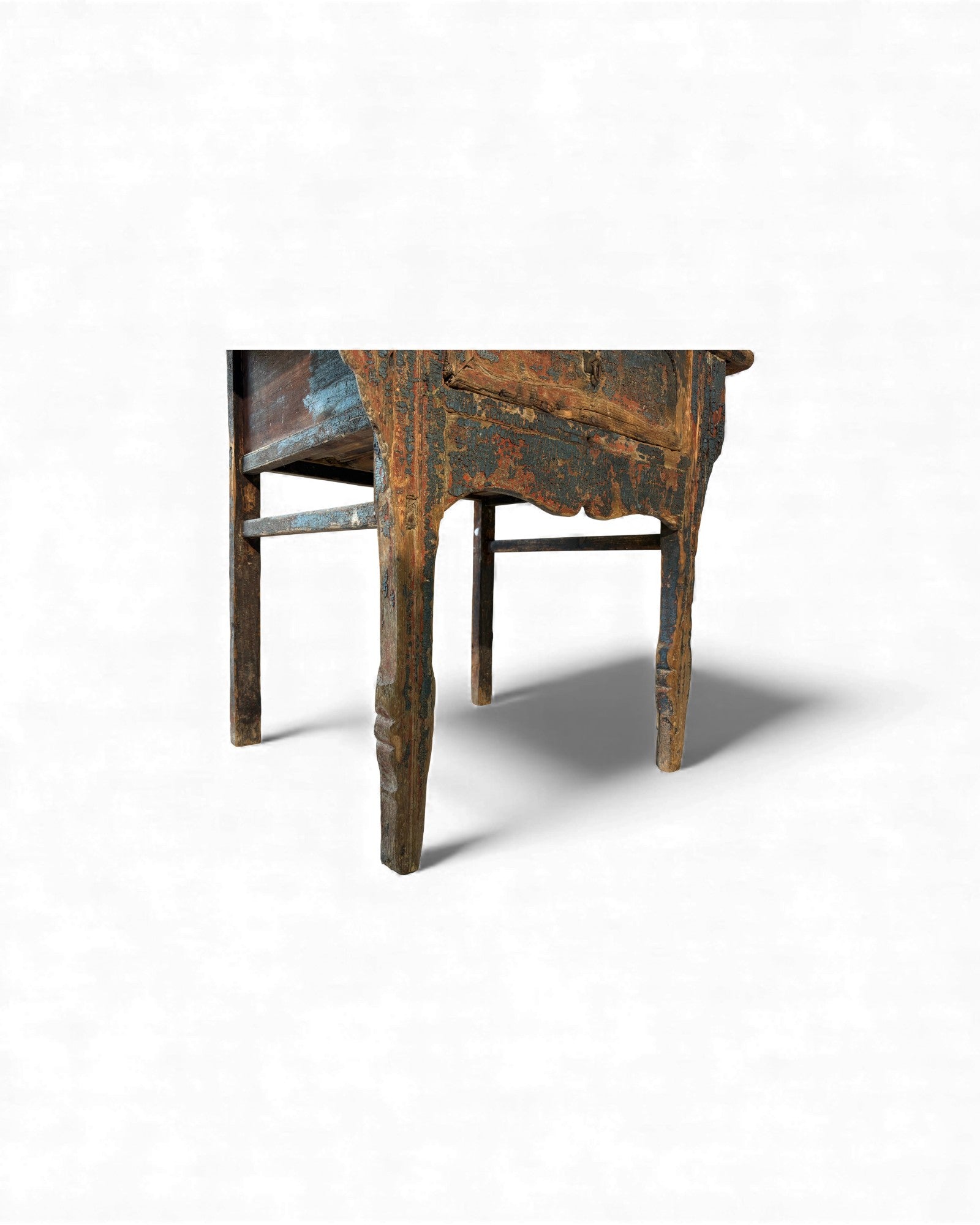Chinese Painted Side Table with Drawer (Arrow - Leg Form) - Surround Living - 18