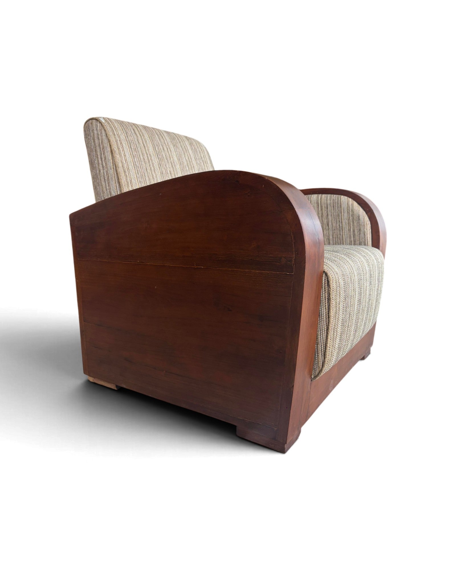Art Deco Style Golden Teak Armchair