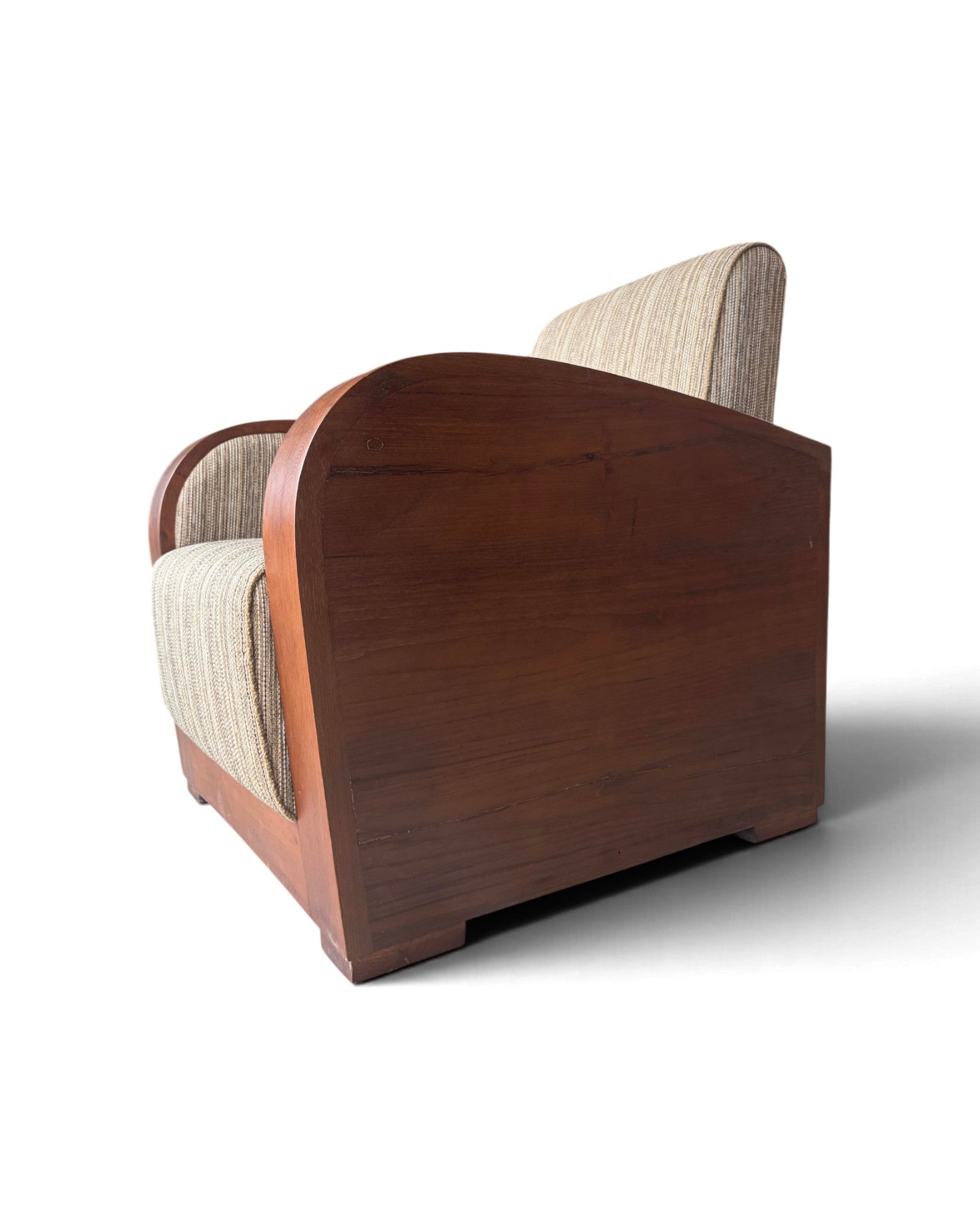 Art Deco Style Golden Teak Armchair