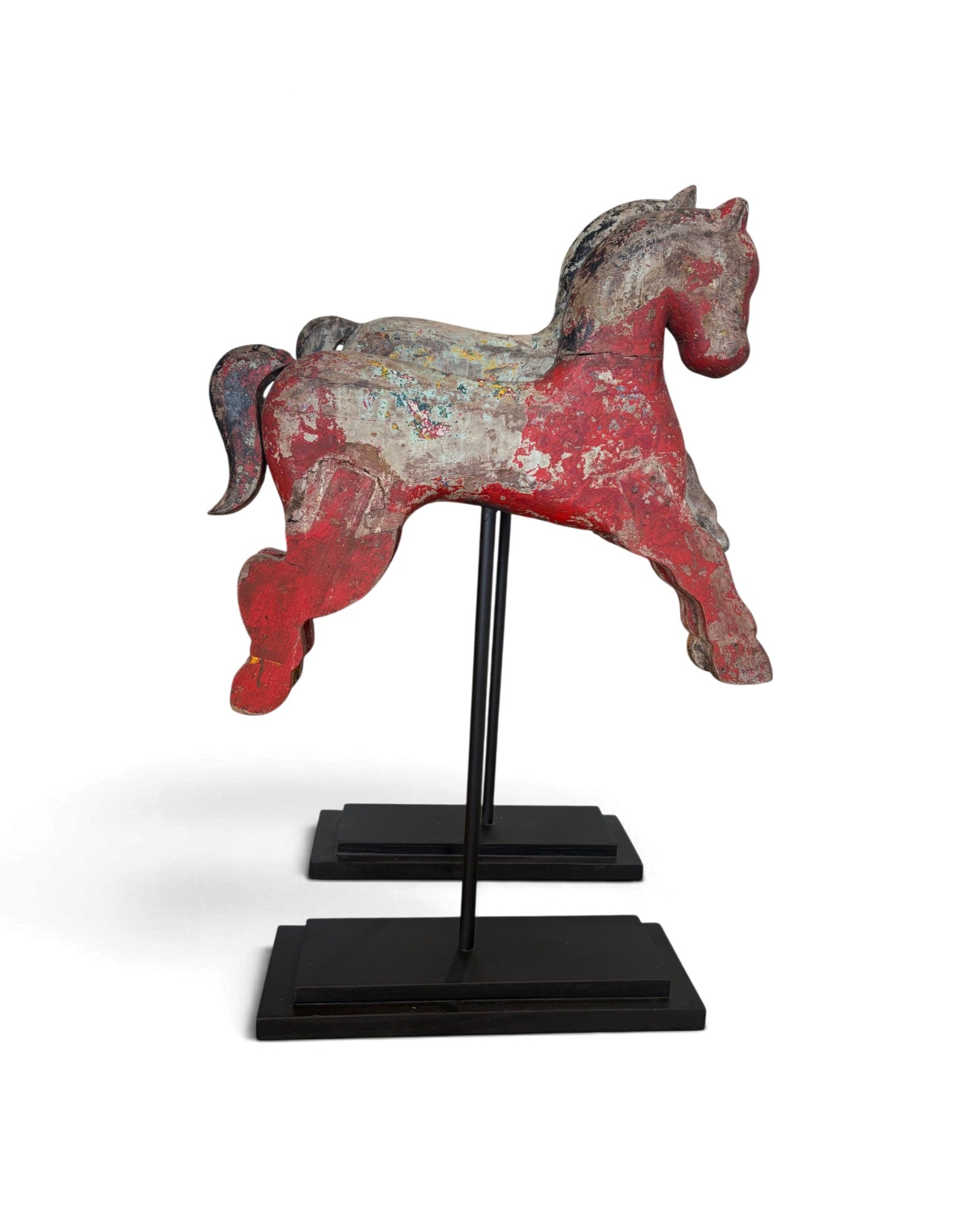 Indian Wooden Carousel Horse Figurine