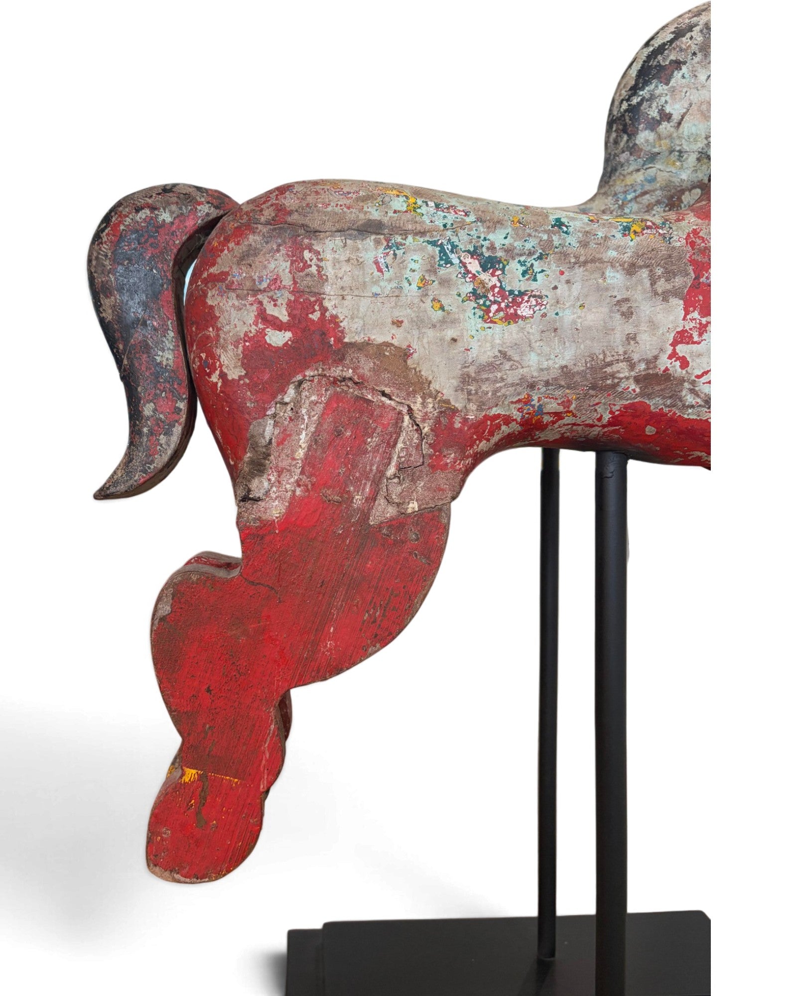 Indian Wooden Carousel Horse Figurine