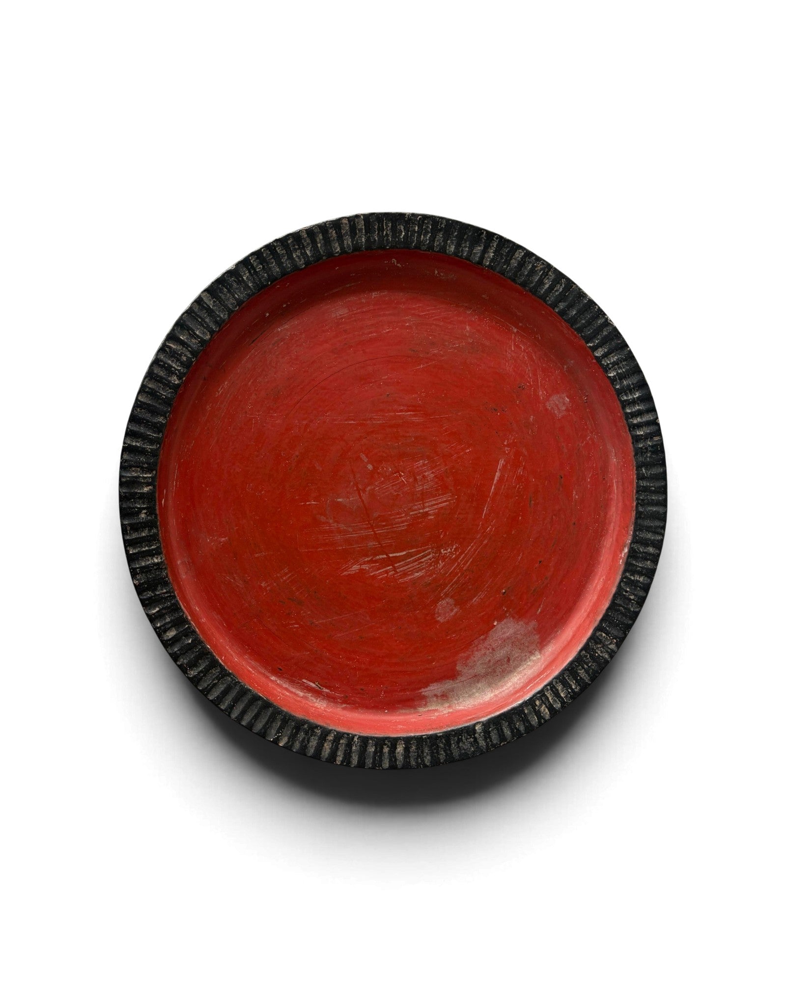 Burmese Red Lacquer Bamboo Tray (ถาดไม้ไผ่พม่าสีชาด)