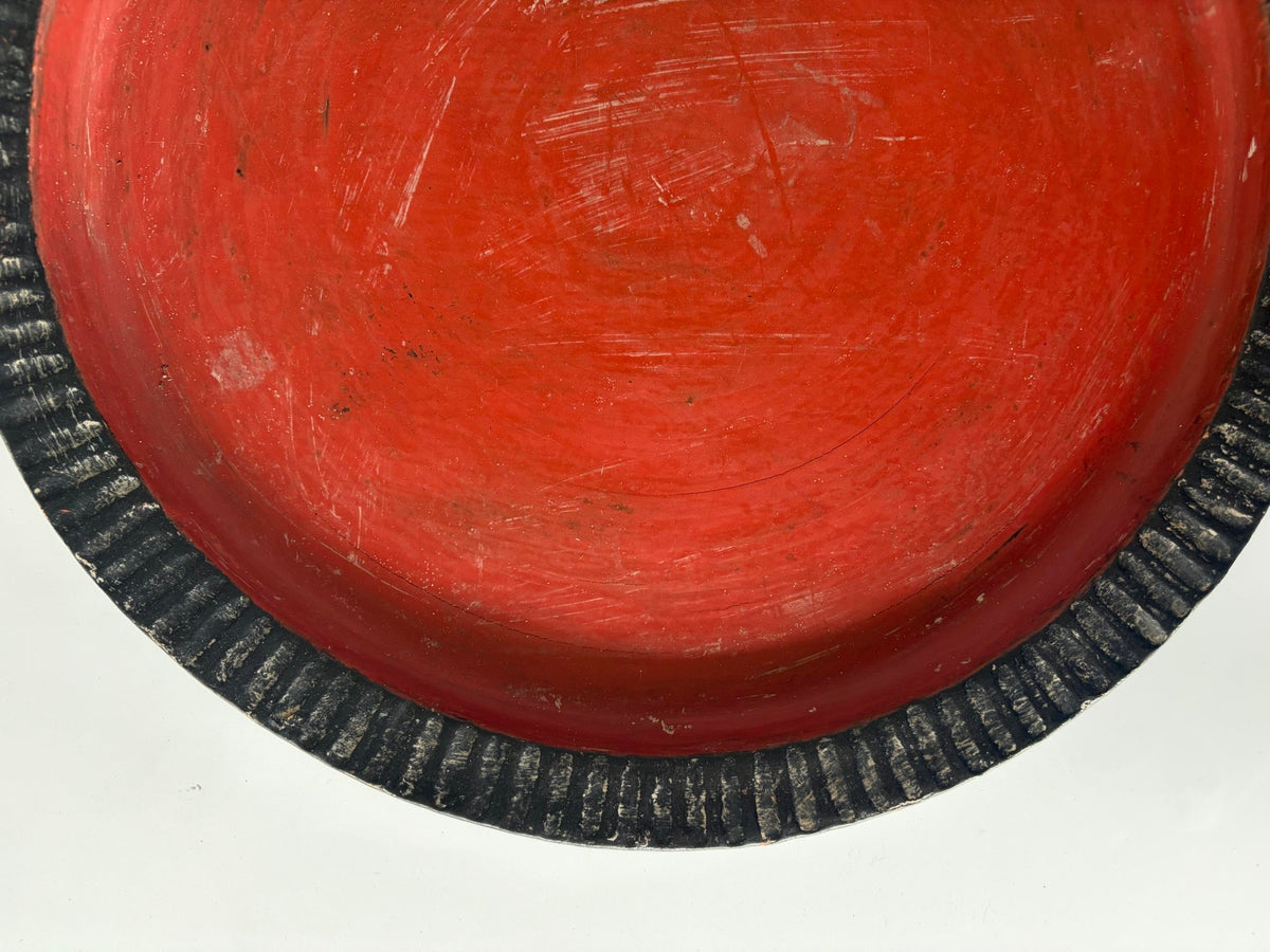 Burmese Red Lacquer Bamboo Tray (ถาดไม้ไผ่พม่าสีชาด) - Surround Living - 6