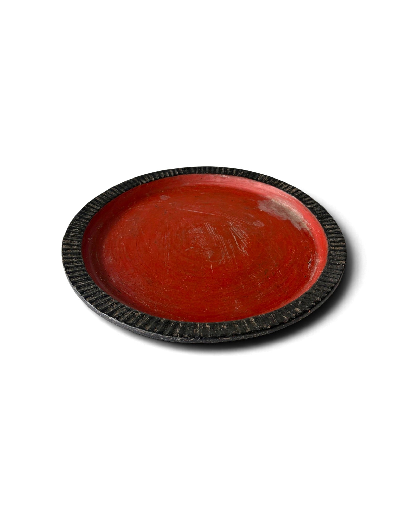 Burmese Red Lacquer Bamboo Tray (ถาดไม้ไผ่พม่าสีชาด)
